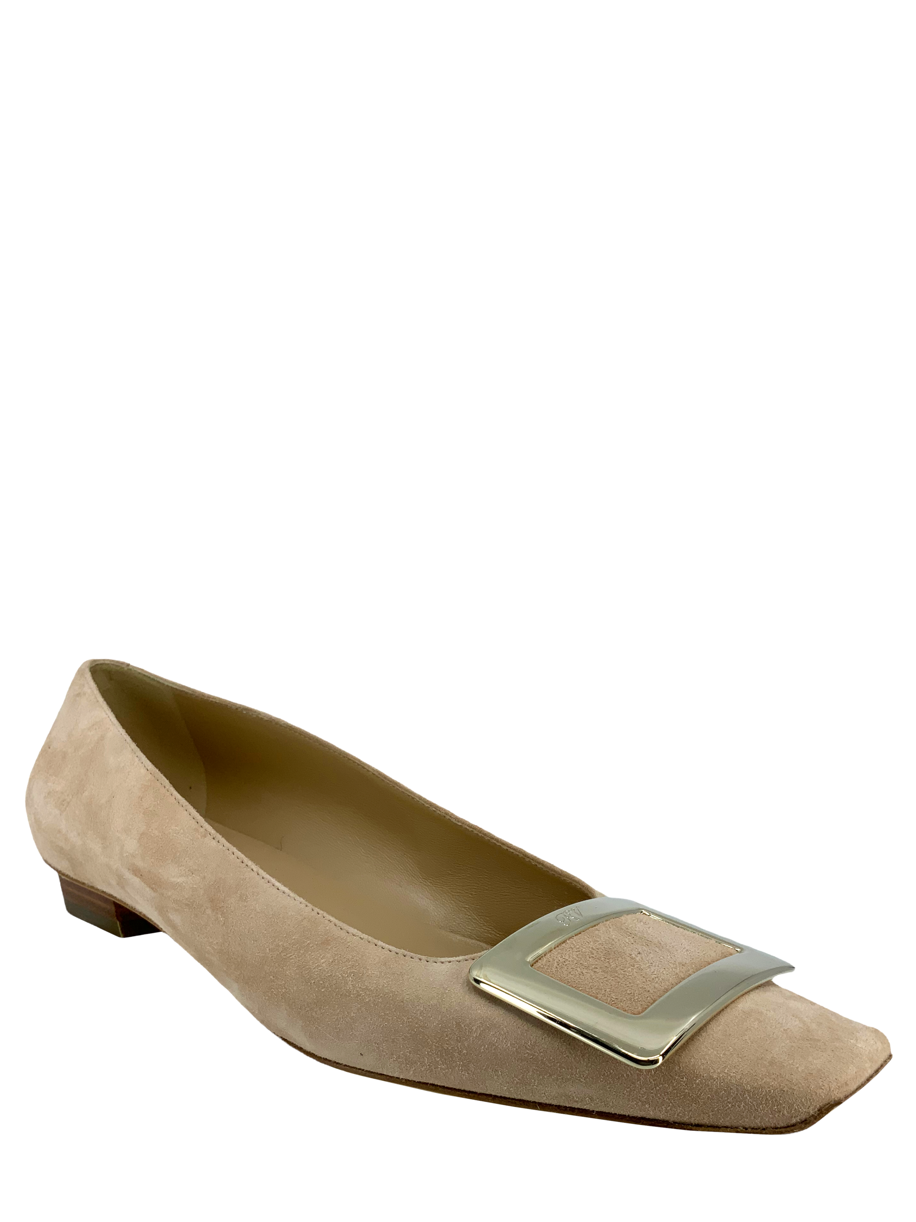 Roger Vivier Belle Vivier Metal Buckle Ballerina Flats - Women's Size 8.5 US | Elegant Comfort for Work, Parties & Special Occasions