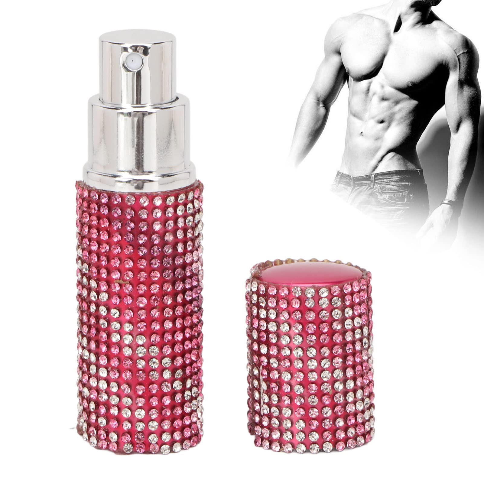 Leak-Proof Refillable Perfume Atomizer Bottle 10ml - Portable Travel Perfume Spray with Rhinestone Decoration for Women & Men | Perfect for Purse, Gym Bag, Travel & Everyday Use