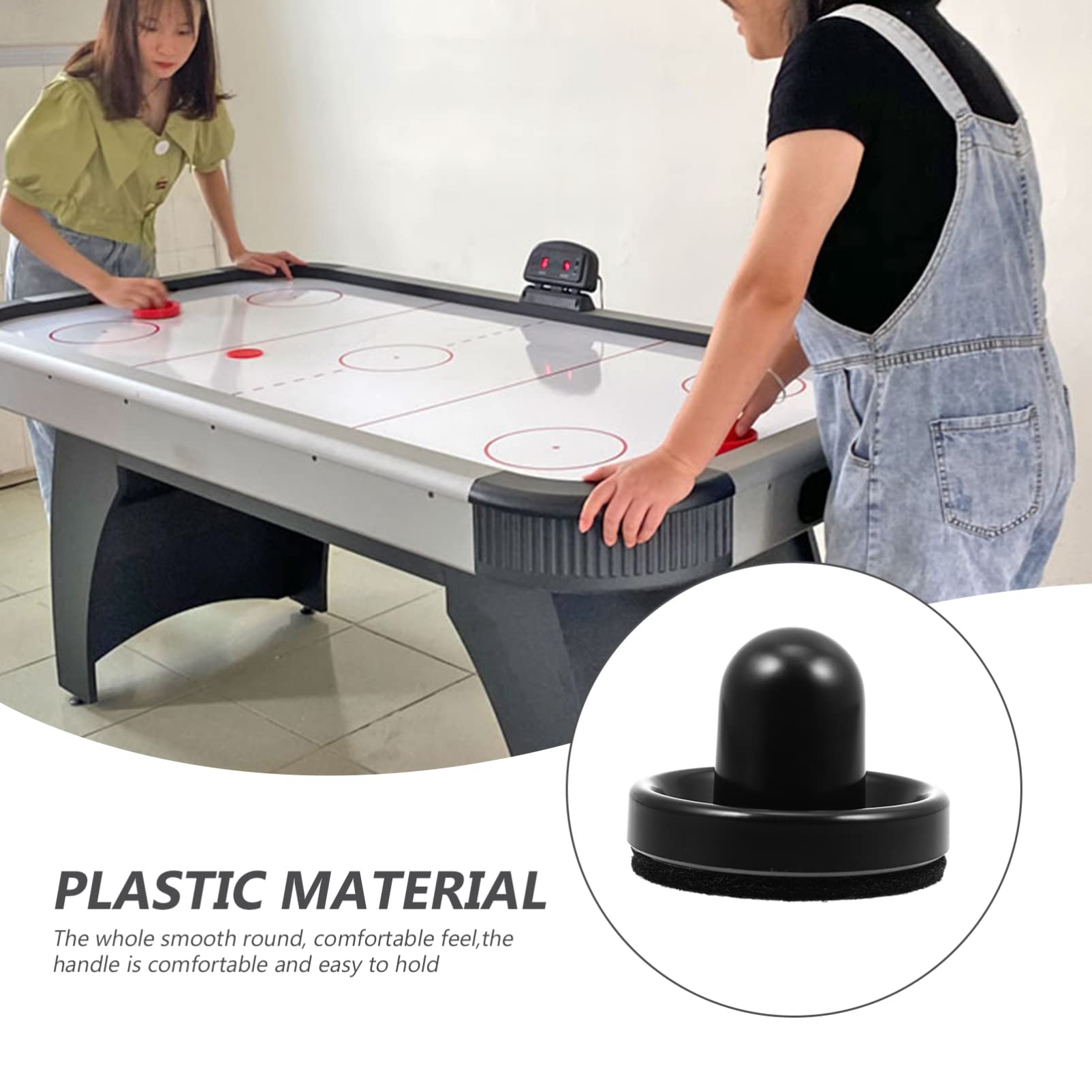 1 Set Air Hockey Paddles & Pushers - Replacement Hockey Game Accessories for Table Hockey, Includes Ball Headers & Lint Remover - Perfect for Home Arcade, Game Room, and Family Fun Nights