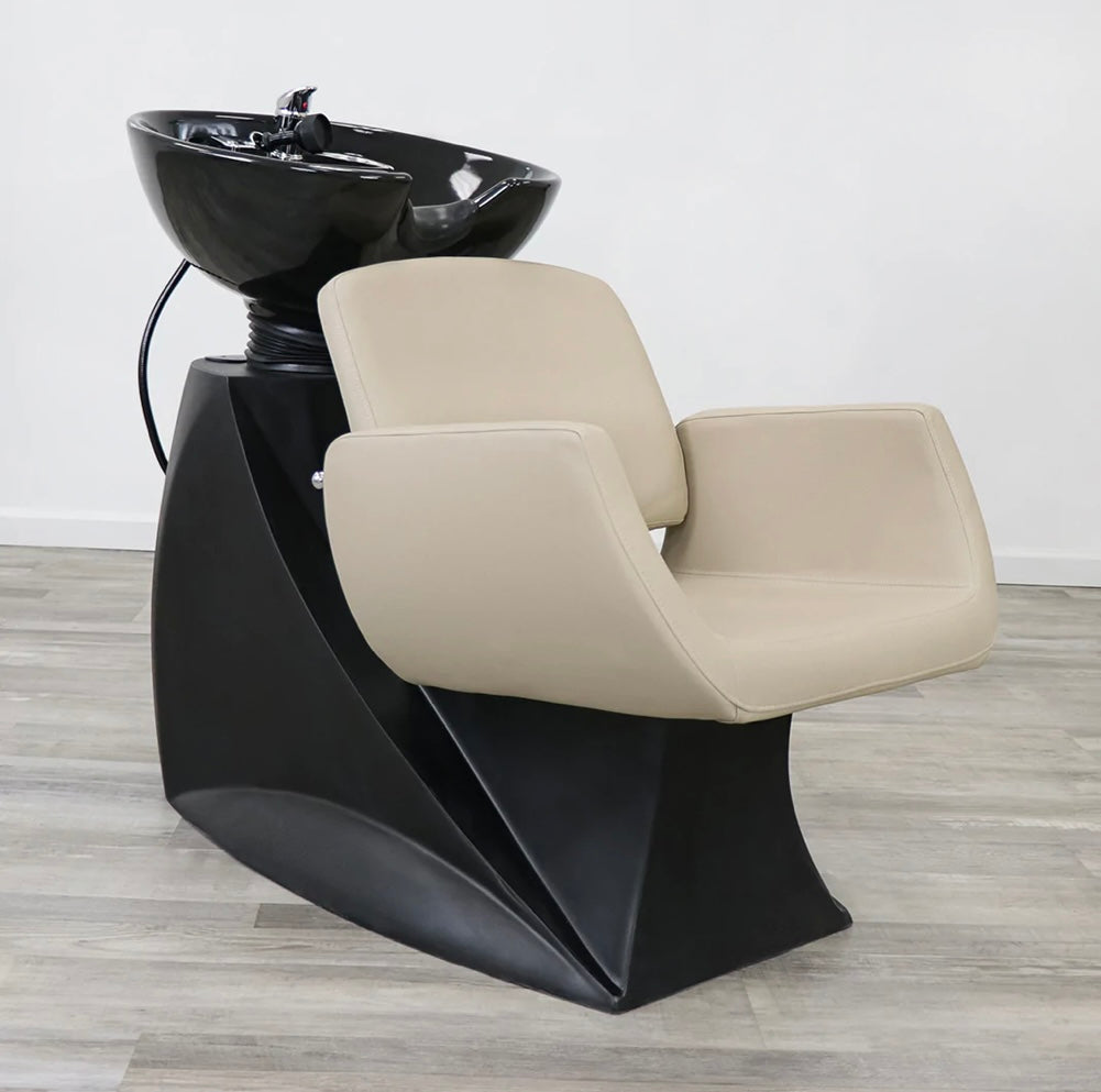 Professional Denver Shampoo Bowl and Chair Set for Salon & Home Hair Washing - Adjustable Salon Styling Station with Comfortable Reclining Chair for Hairdressers, Barbers, and At-Home Stylists