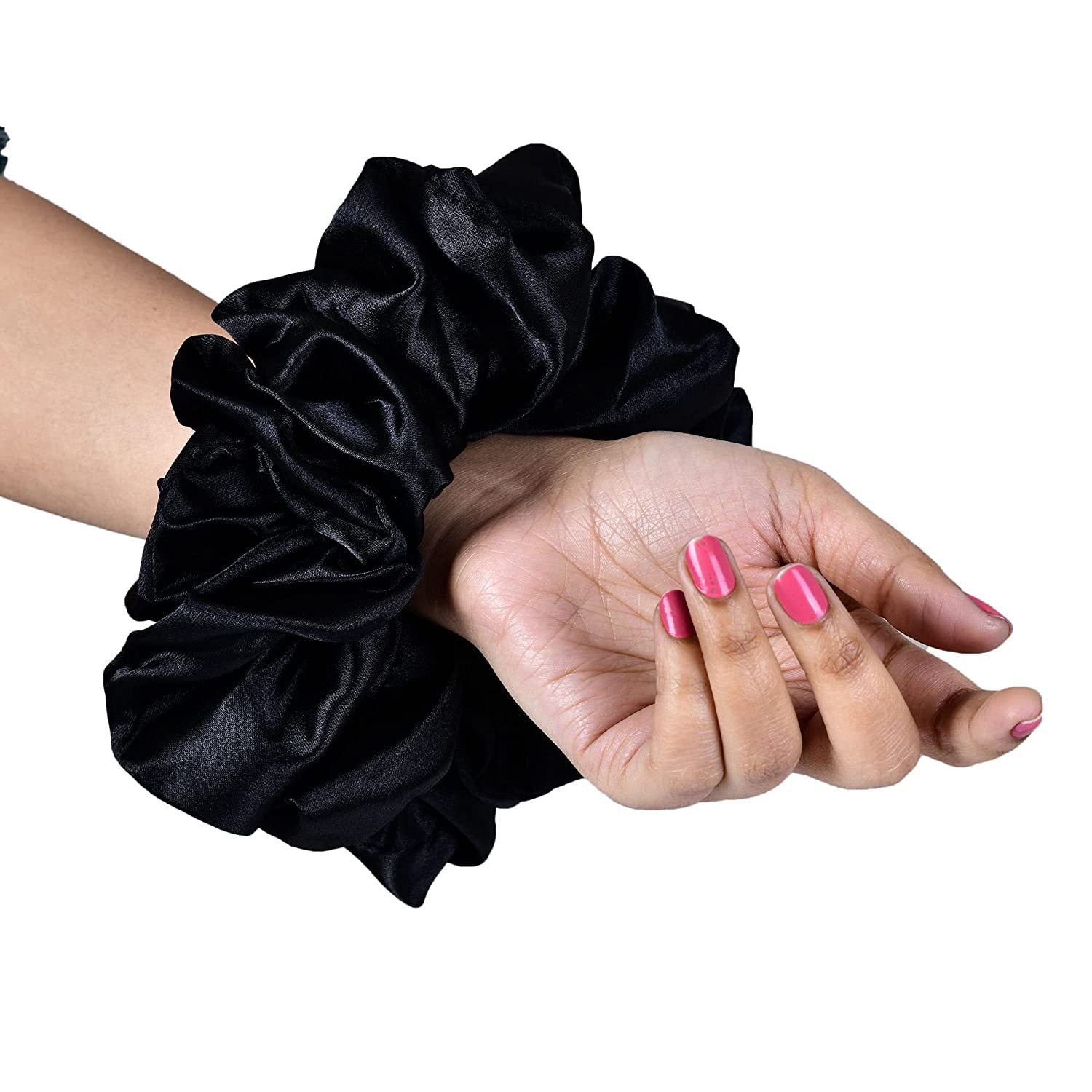 Best Volumizing Hijab Hair Scrunchies for Women - Anti Hair Breakage Hair Ties for Thick & Thin Hair - Black - Perfect for Hijab Styling, Workouts & Everyday Use