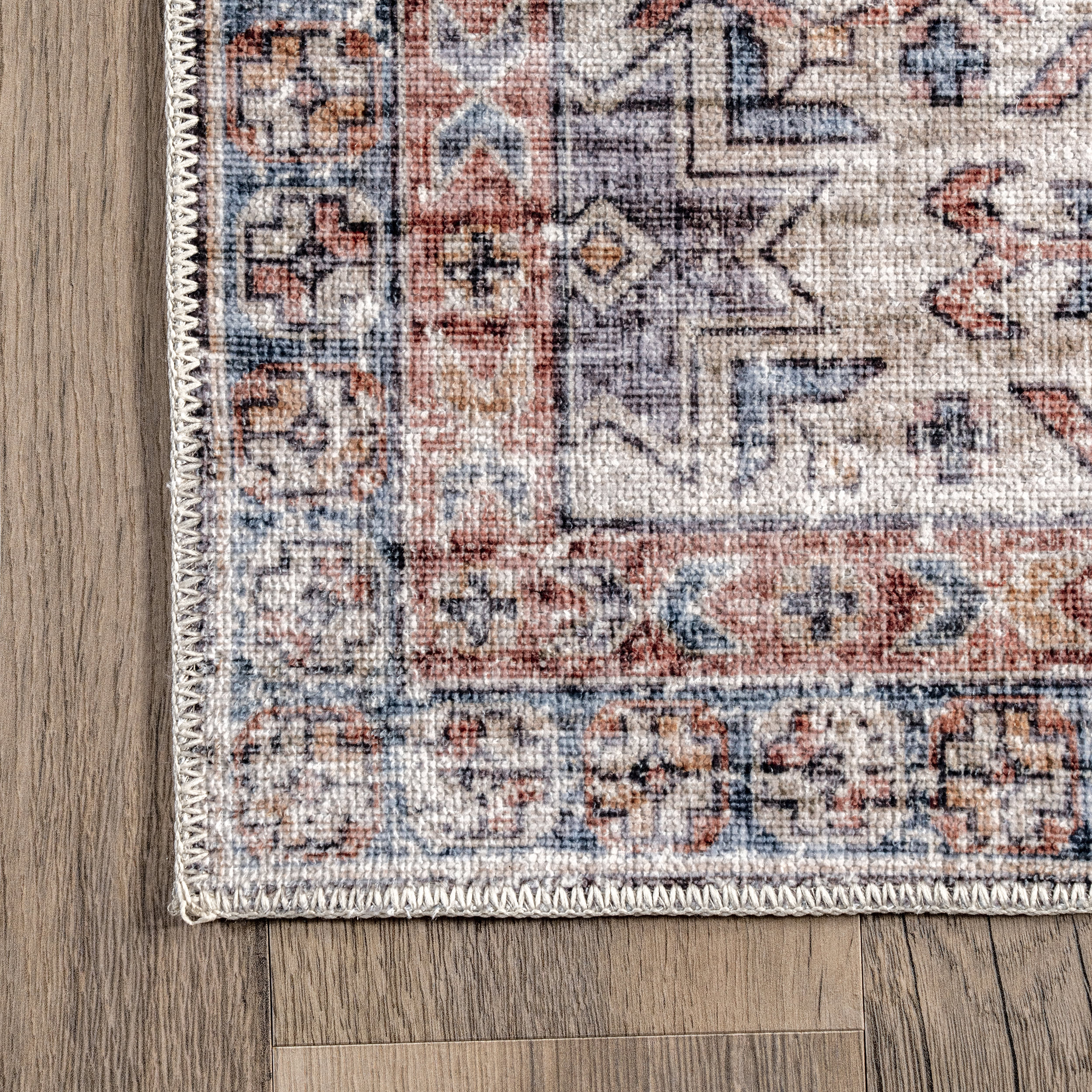 Zia Persian Spill Proof Washable Rug - Non-Slip Indoor Outdoor Area Rug - Brick Red - Perfect for Living Room, Bedroom, Kitchen & High Traffic Areas