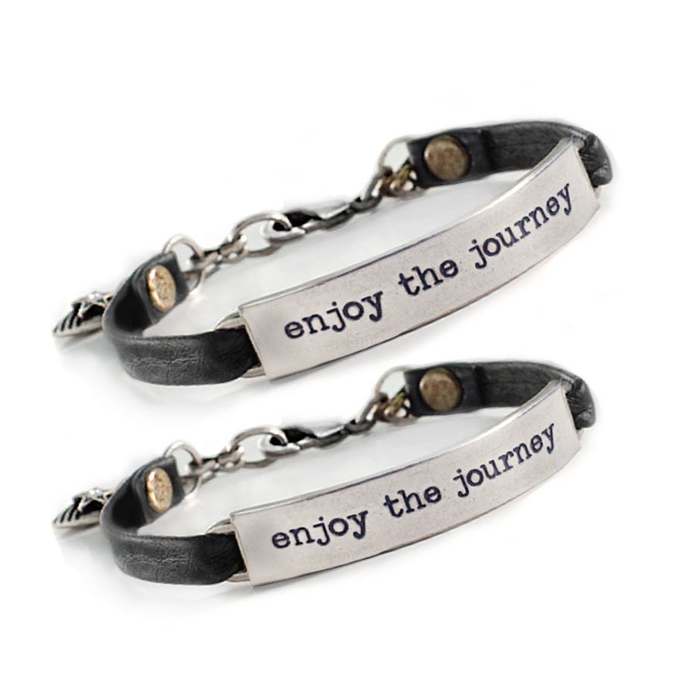 Sweet Romance Inspirational Bracelet - Engraved Motivational Leather Bangle for Women, Teens & Girls - Perfect Gift for Birthdays, Graduation & Daily Encouragement