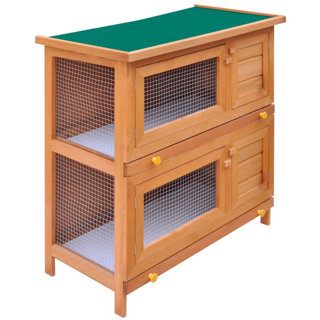 YEZIYIYFOB Wooden Rabbit Hutch - Indoor & Outdoor Bunny House with Hideout, Litter Box & Nesting Area - Perfect Rabbit Cage for Pet Rabbits, Guinea Pigs & Small Animals - Ideal for Backyard, Garden or Home Use