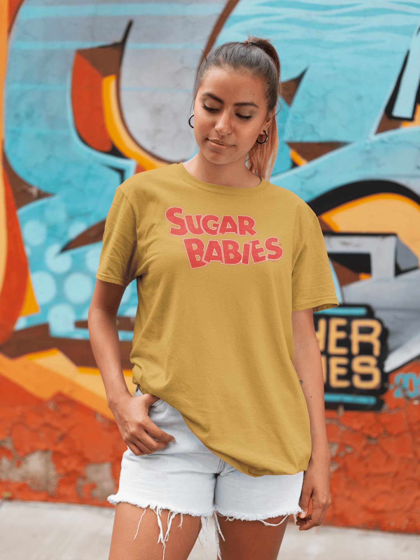 Vintage Style Sugar Babies Candy Logo Graphic Tee - Soft Cotton Adult T-Shirt for Casual Wear, Parties & Retro Fashion Lovers