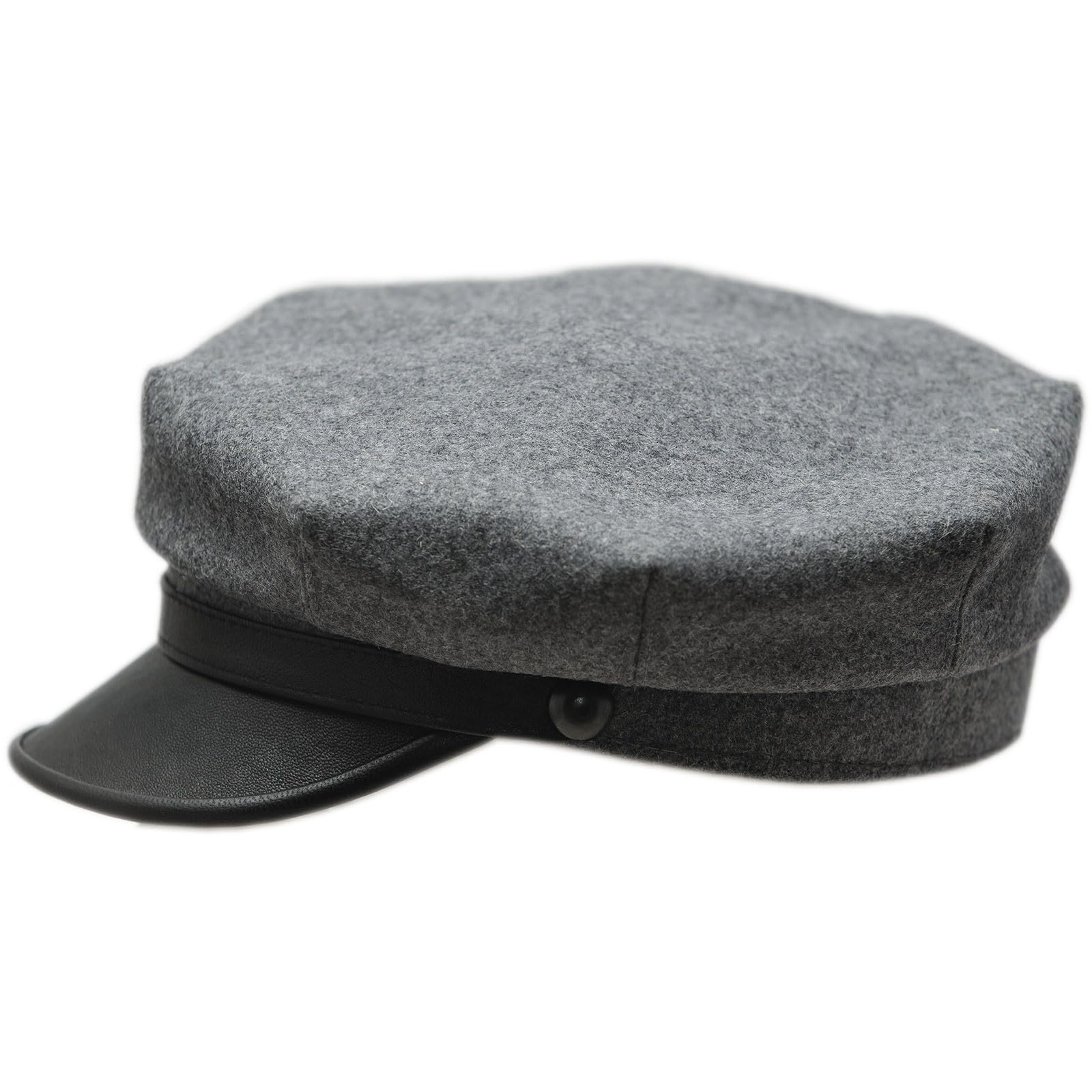 Sterkowski Moto Newsboy Cap - Premium Wool Motorcycle Cap for Men & Women | Vintage Style Peaked Hat with Leather Visor | Perfect for Bikers, Riders & Vintage Fashion Enthusiasts