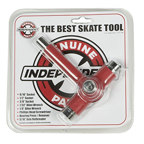 Best Independent Skate Tool - Red Multi-Functional Skateboard Tool for Adjusting Trucks & Bearings | Perfect for Skateboard Maintenance & On-the-Go Repairs