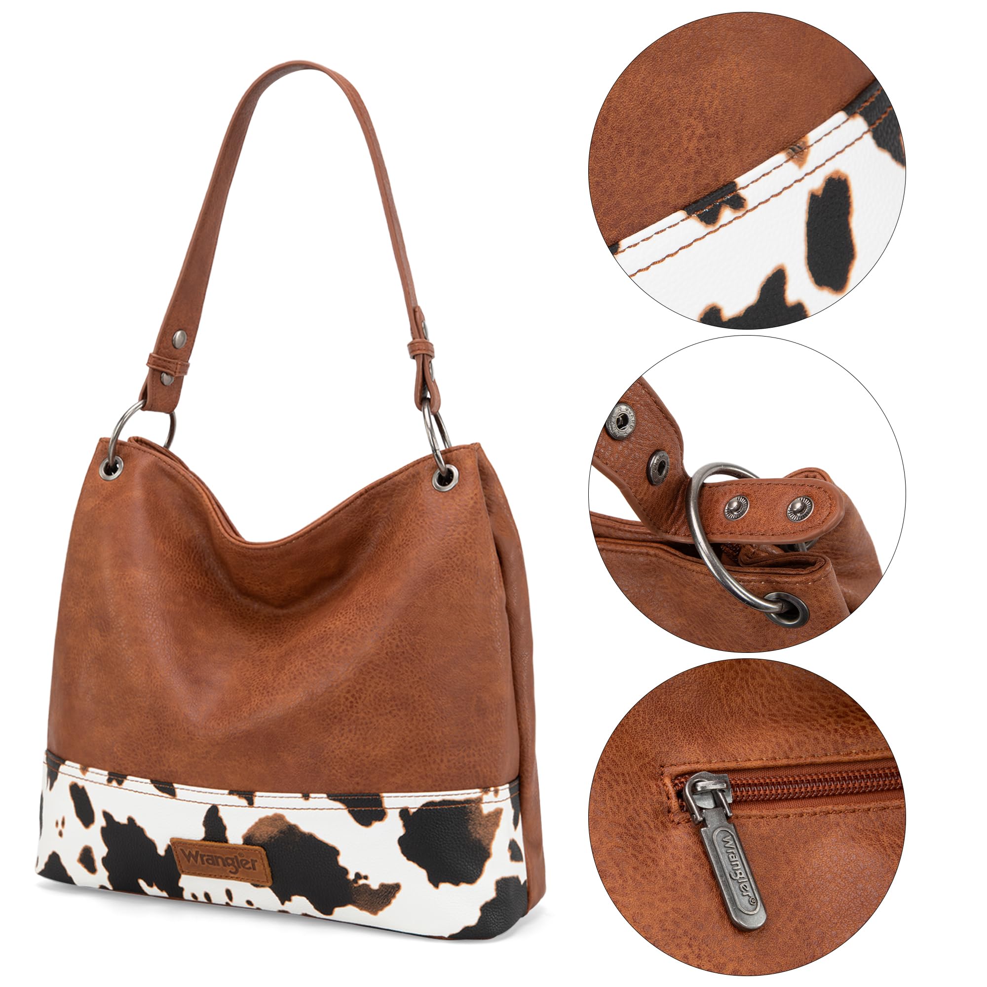 Wrangler Vegan Leather Hobo Bags for Women - Stylish Top Handle Shoulder Purses & Handbags | Perfect for Work, Travel & Everyday Use