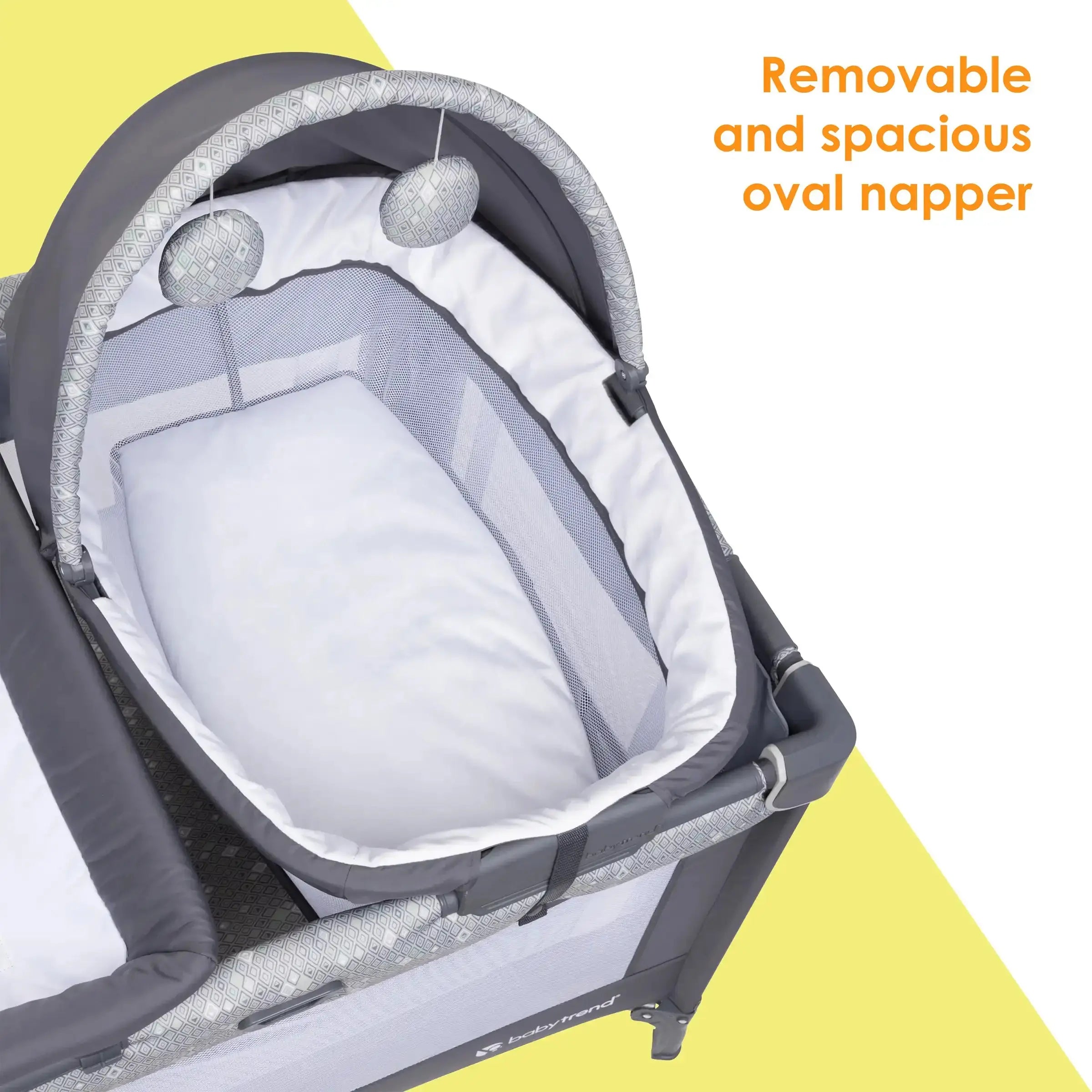 Meijer Exclusive Nursery Den Playard with Snooze Pod & Flip Over Changer in Diamond Sage - Portable Baby Crib for Home, Travel & Daycare Use
