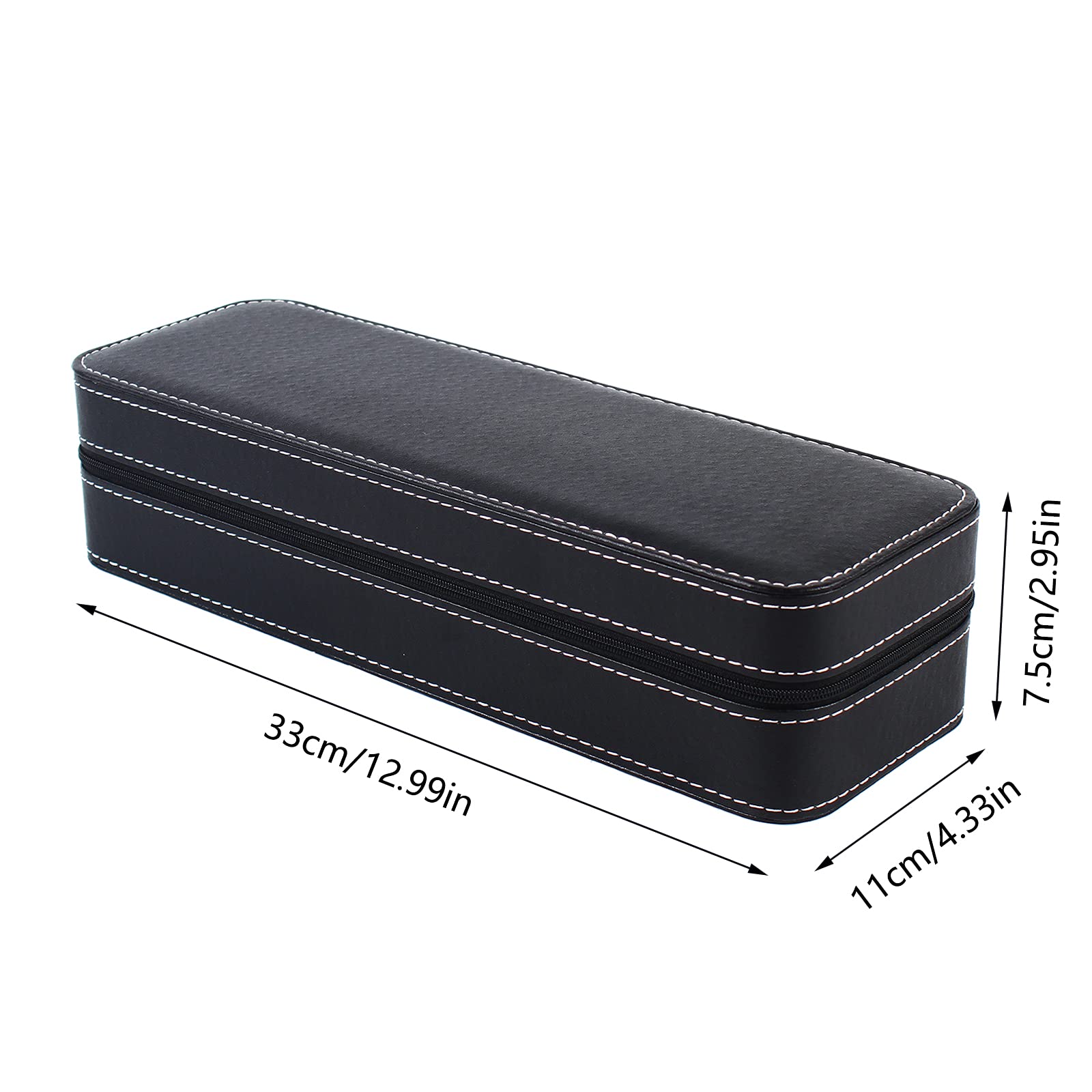 YIYIBYUS 6-Slot Leather Watch Organizer Box - Portable Travel Zipper Case for Watch Collection & Jewelry Storage - Perfect for Home, Office & Travel Accessories Organization