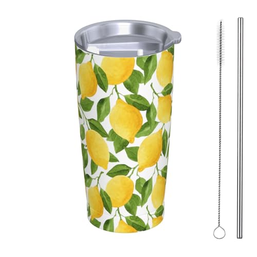 Watercolor Lemons Green Leaves