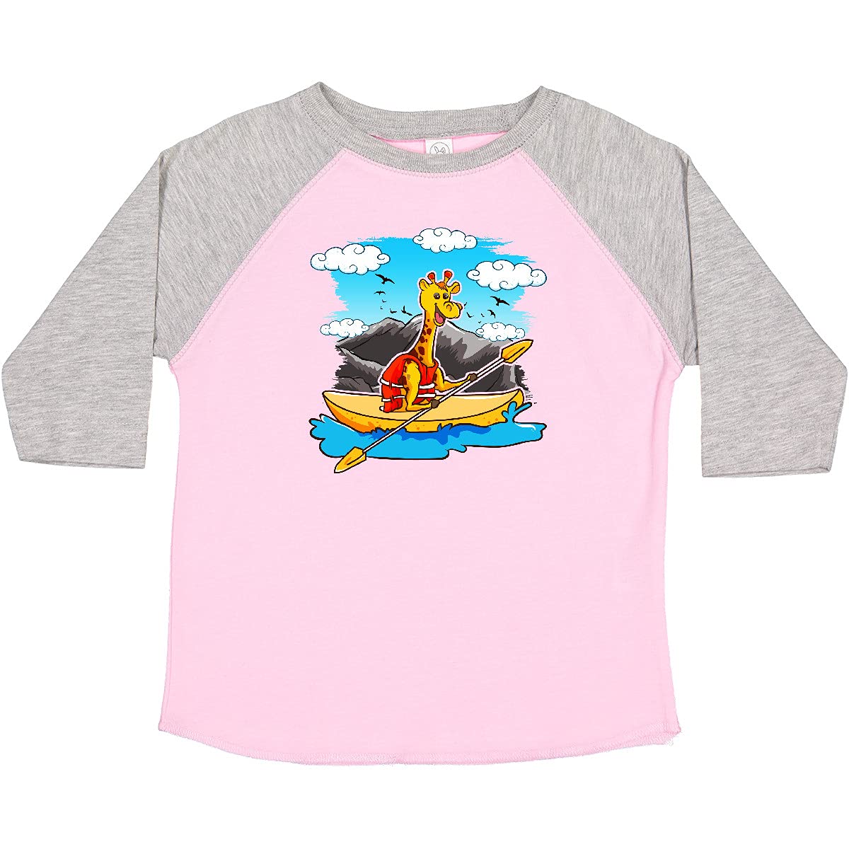 Inktastic Kayaking Kids Giraffe Print Toddler T-Shirt - Fun Animal Graphic Tee for Boys & Girls - Perfect for Kayaking, Beach Trips & Outdoor Adventures