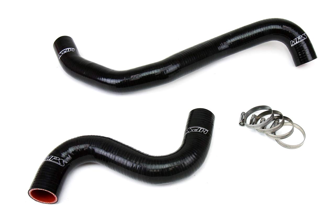 HPS 57-1502-BLK Black Silicone Radiator Hose & Heater Hose Kit - High Performance Coolant Hose Replacement for Cars, Trucks & SUVs - Perfect for Engine Cooling System Upgrades & Maintenance