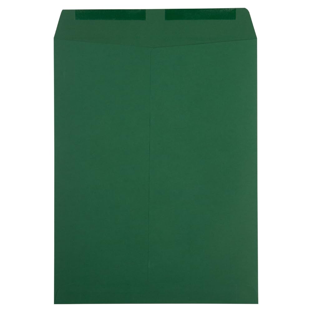 JAM PAPER 10 x 13 Inch Open End Catalog Premium Envelopes - Dark Green - Bulk 250/Box - Perfect for Business Mailings, Invoices, and Marketing Materials