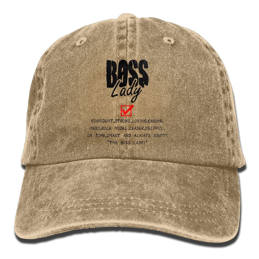 MLK OUTDOOR Boss Lady Strong Lady Adjustable Unisex Baseball Cap - Cotton Denim Snapback Hat for Women & Men | Perfect for Outdoor Activities, Sports & Casual Wear