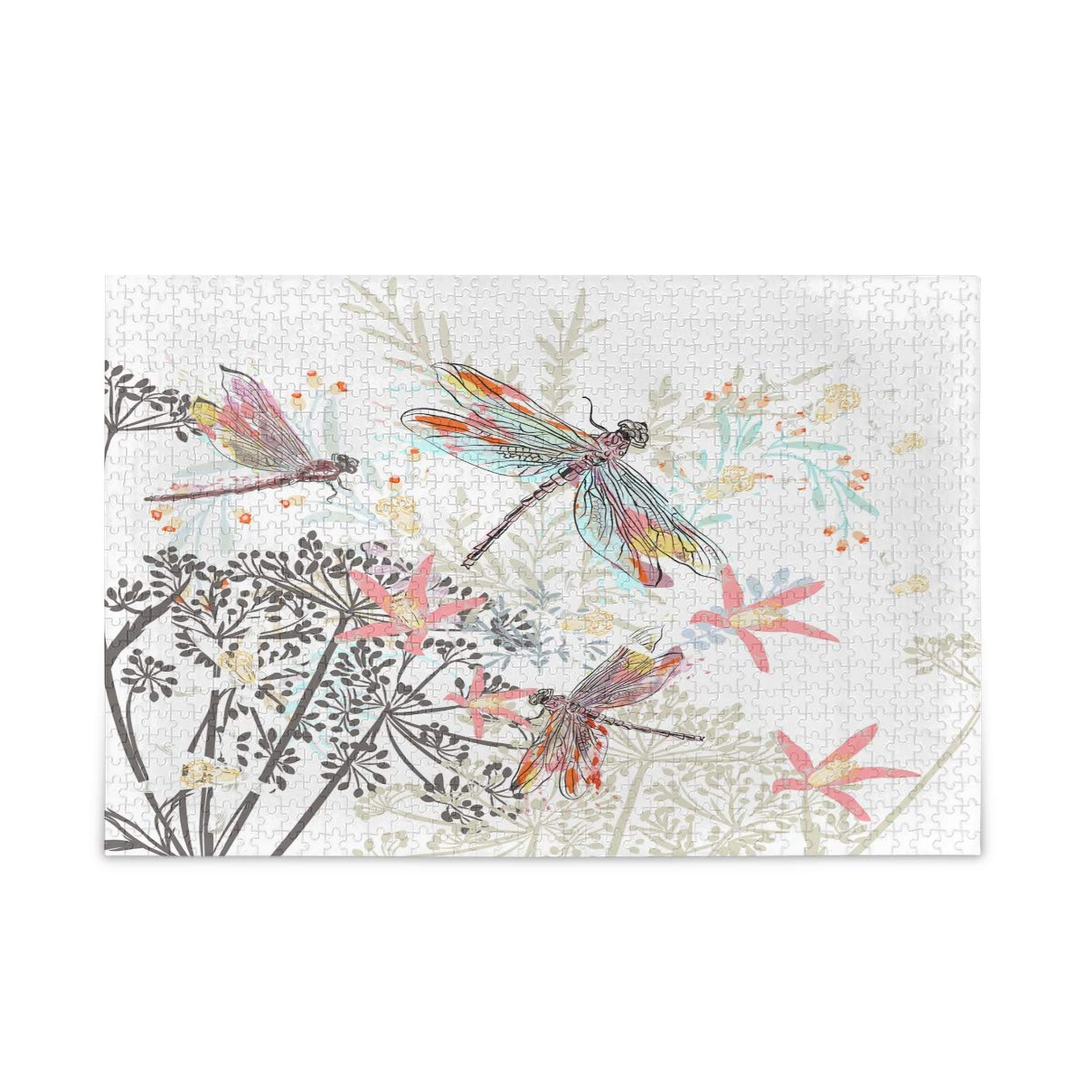 500 Piece Jigsaw Puzzle for Kids & Adults - Colorful Flowers & Dragonfly Puzzle, Fun Family Game & Educational Toy for Home Decor, Birthday Gifts & Relaxation Activities
