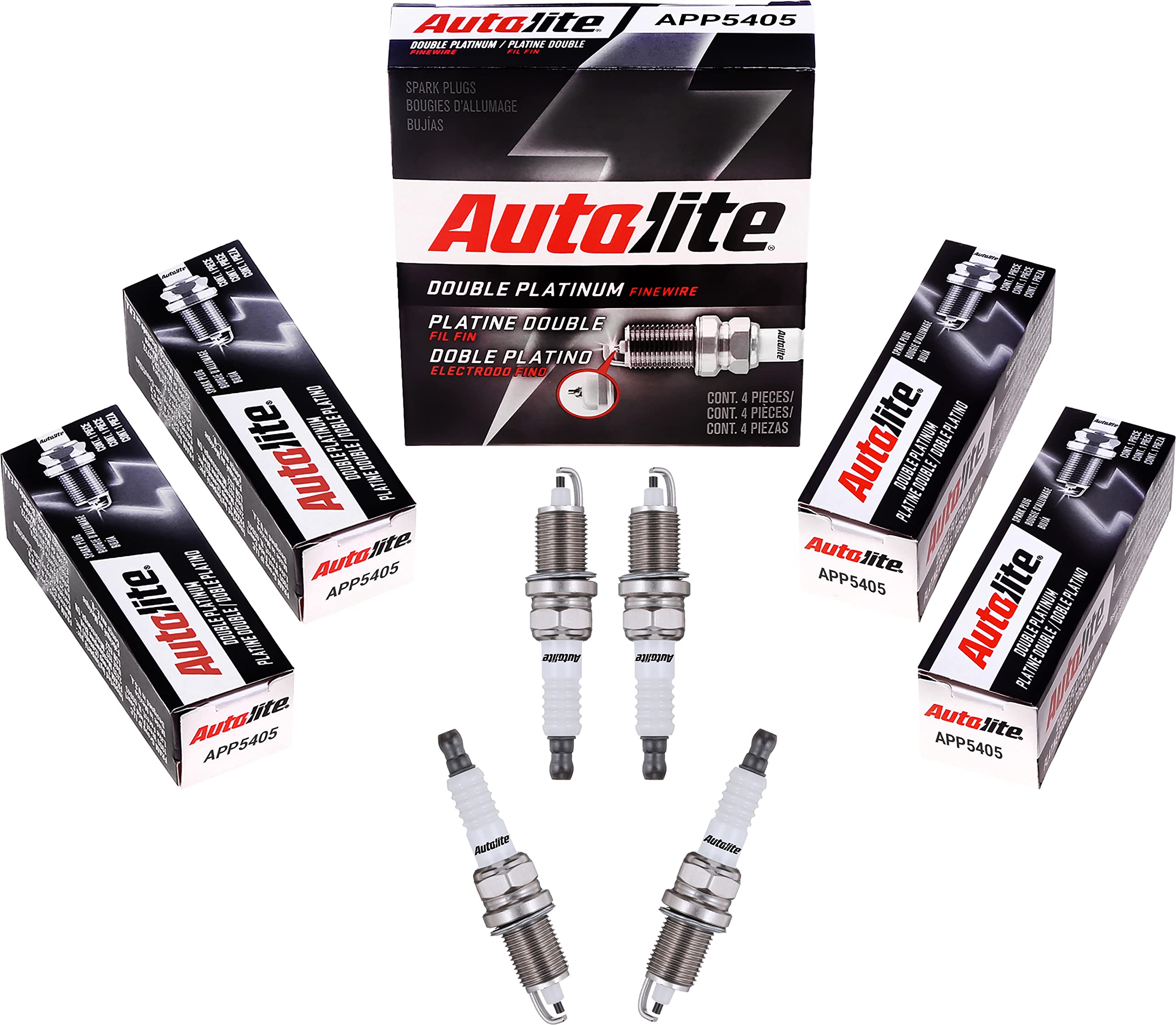 Autolite APP5405 Double Platinum Spark Plugs - 4 Pack | High Performance Replacement for Cars & Trucks | Ideal for Daily Commuting, Off-Roading & Extreme Weather Conditions
