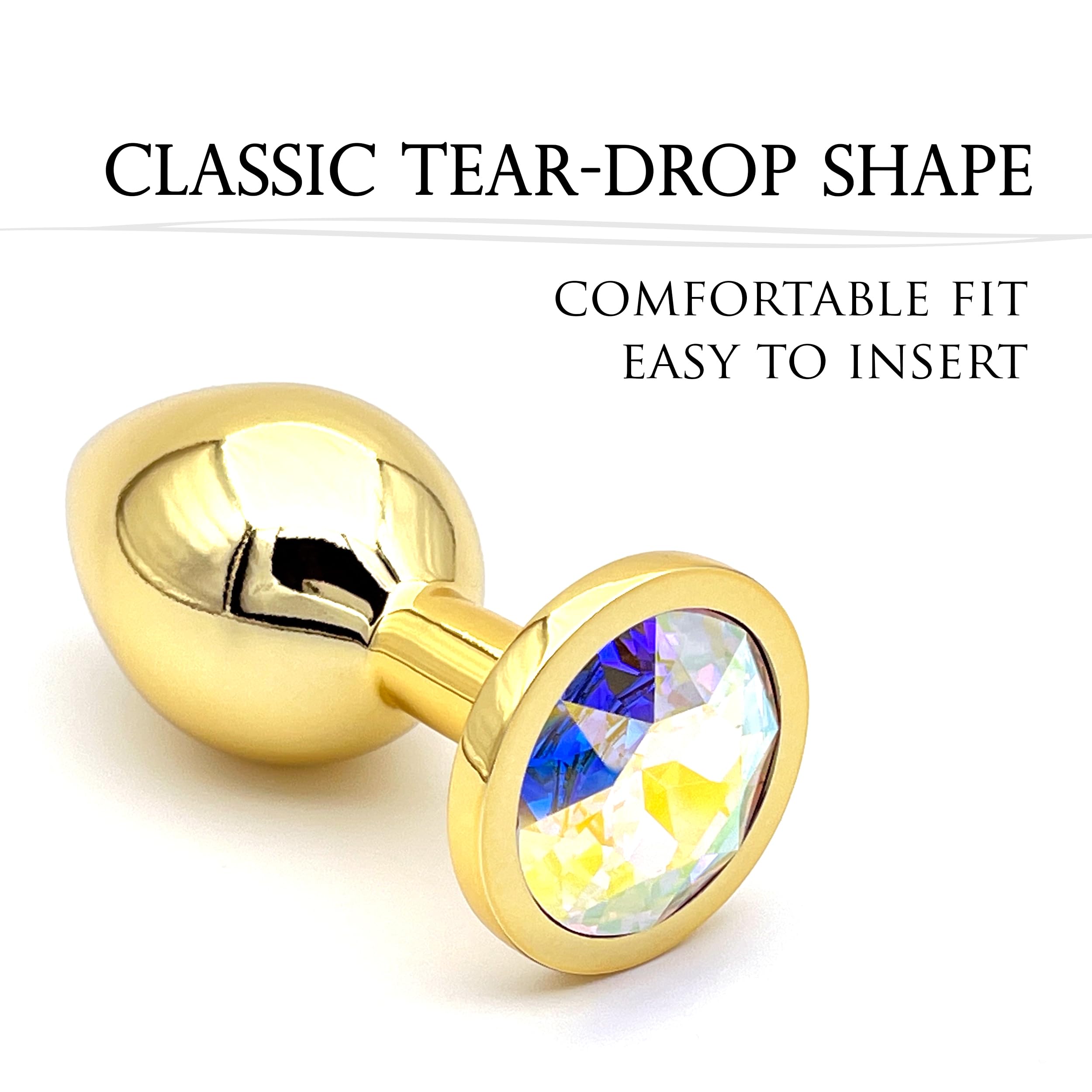 Premium Austrian Crystal AB Luxury Butt Plug - Best Christmas Gift for Couples, Beginner-Friendly Anal Toy for Sensual Play & Intimate Exploration