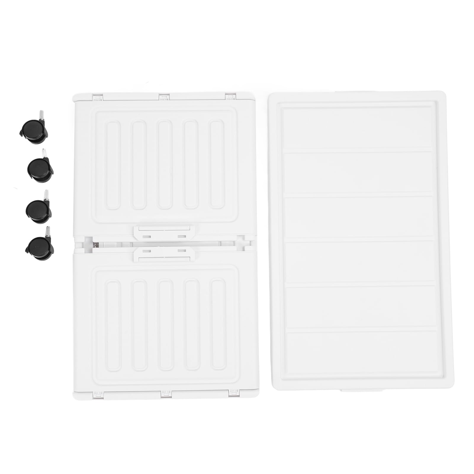 Foldable Storage Cabinet with Wheels - 4 Layer Plastic Organizer Bins for Home, Office & Dorm - Space Saving Folding Storage Solution for Closet, Toys, Books & Supplies