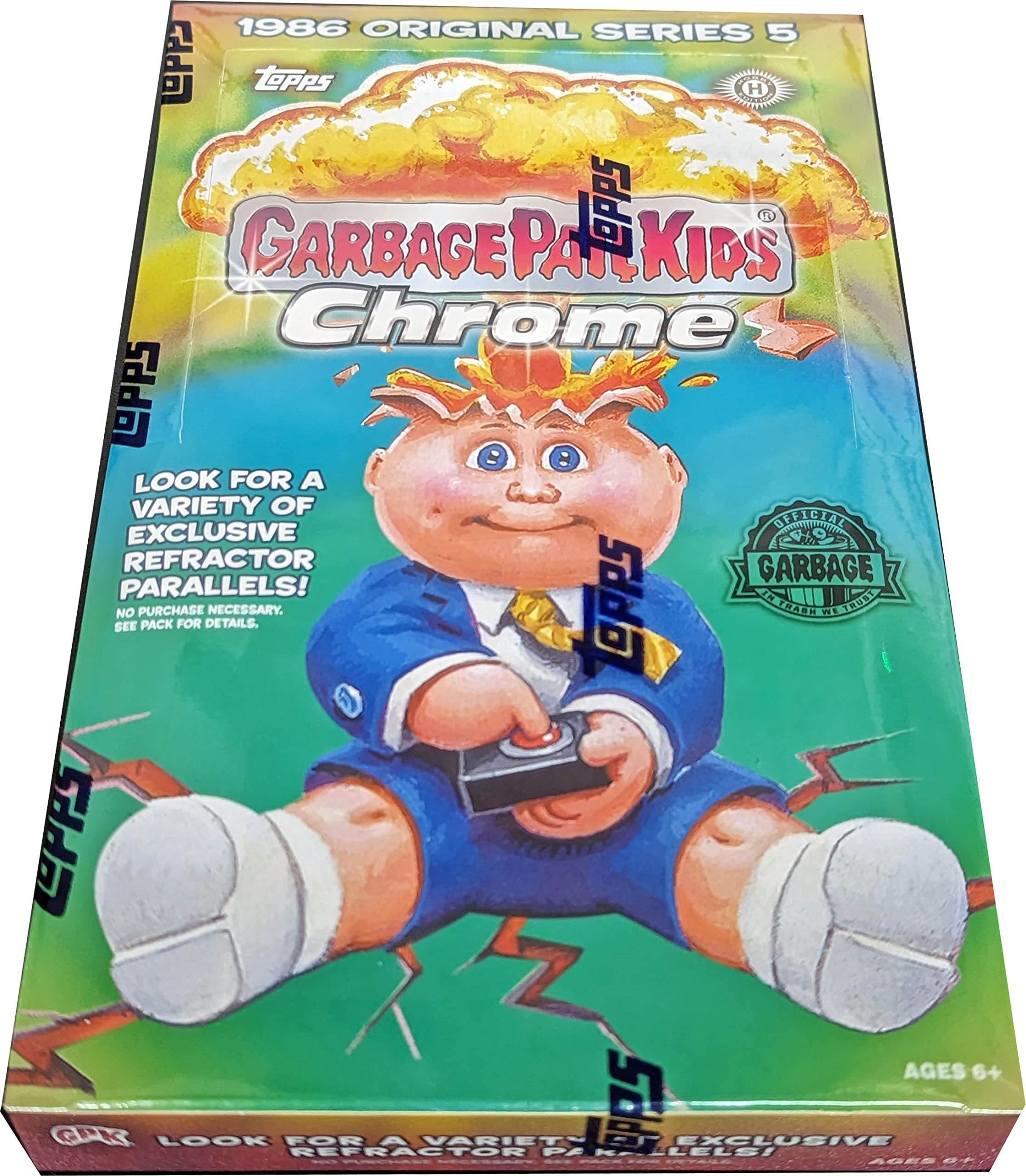 2022 Topps Garbage Pail Kids Chrome Series 5 Hobby Box - Collectible Trading Cards for Kids & Adults - Perfect for Trading, Collecting & Displaying