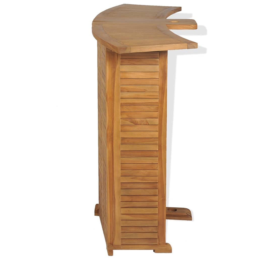3-Piece Solid Teak Wood Bistro Set with 2 Folding Chairs - Foldable Wooden Bar Counter & Patio Dining Set for 2 - Perfect for Outdoor Gardens, Balconies & Small Space Entertaining
