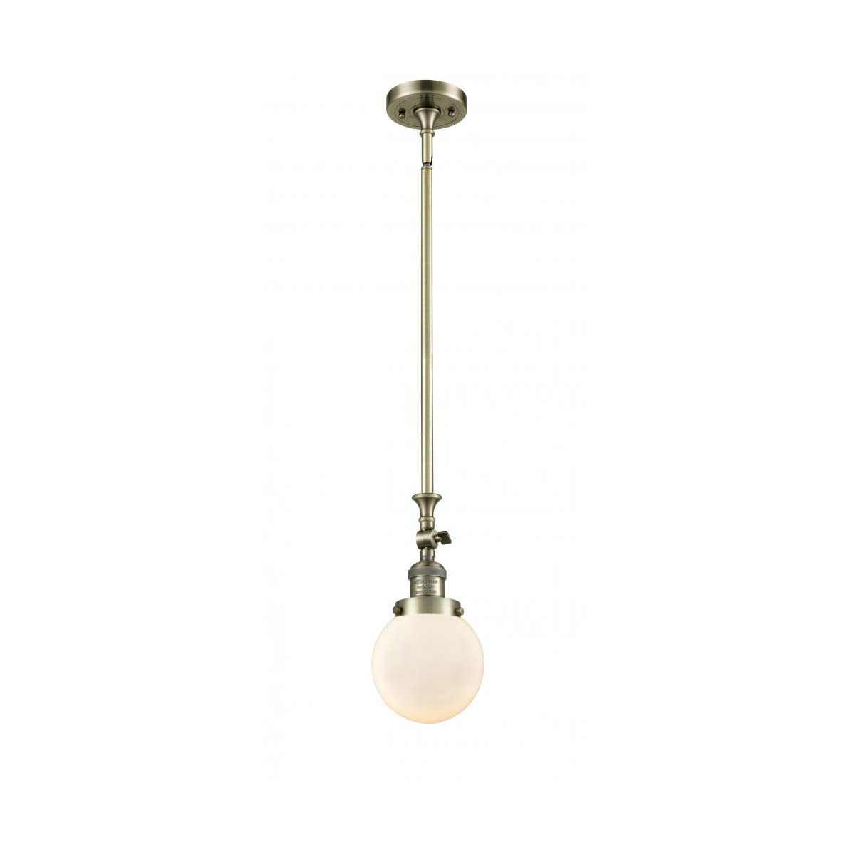 Vintage Dimmable LED Mini Pendant Light - Antique Brass Finish, 1-Light Fixture with 6 Warm White LEDs | Perfect for Kitchen Island, Dining Room, or Bar Counter Lighting