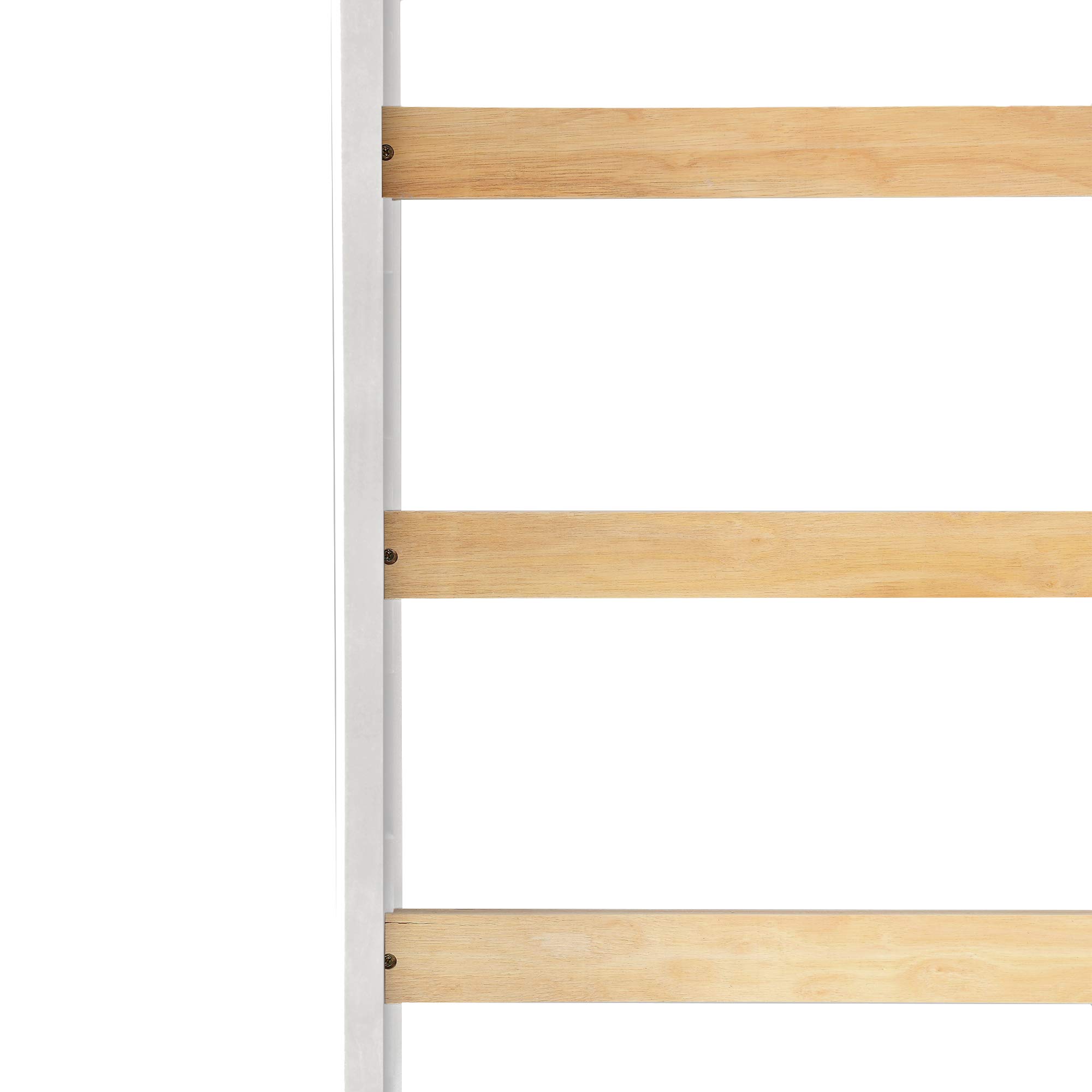 SOFTSEA Twin Low Loft Bed with Slide for Kids - Wooden Children's Bed with Safety Guard Rail & Ladder - Easy Assembly White - Perfect for Small Bedrooms, Playrooms & Sleepovers