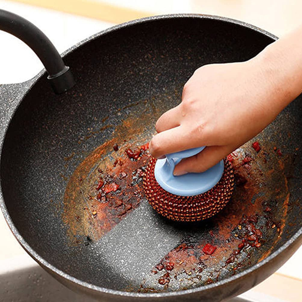 Hemoton 8-Piece Cleaning Brush Set - Stainless Steel Scrubber Balls, Dish Brush & Kitchen Scrubber for Pots, Pans & Utensils - Perfect for Deep Cleaning, Dishwashing & Tough Stains Removal