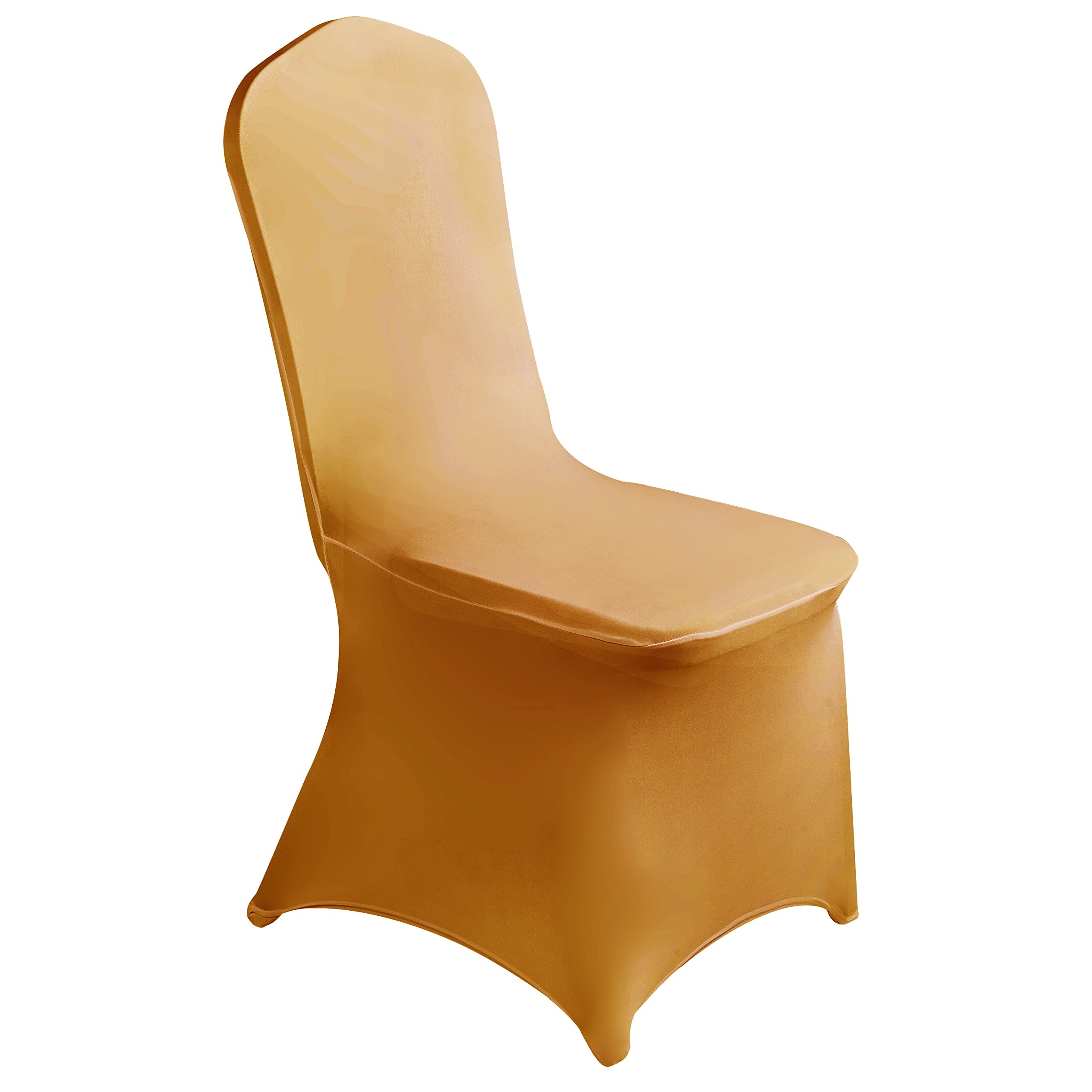 Stretchy Spandex Chair Covers for Wedding - 6pcs Gold Elastic Banquet Chair Slipcovers Universal Fit for Party, Conference & Events - Perfect for Wedding Decor, Banquet Halls & Formal Gatherings