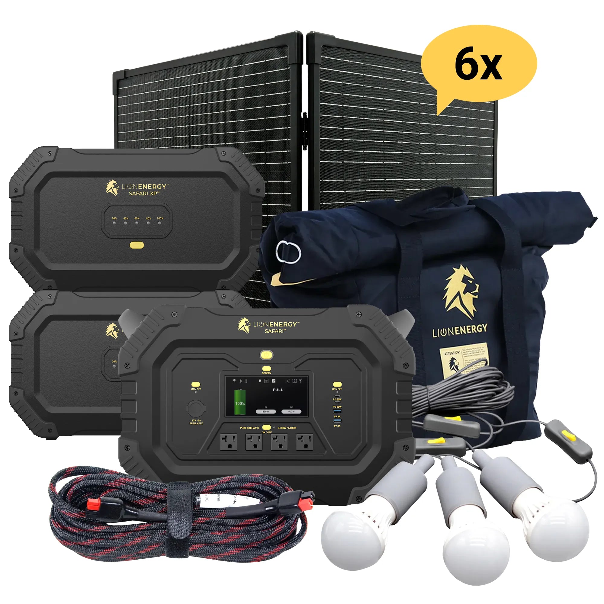 Safari+2 XPs Portable Power Station Bundle - 3000W 6988Wh LiFePO4 Battery for Camping, RV, Emergency Backup & Off-Grid Power Supply