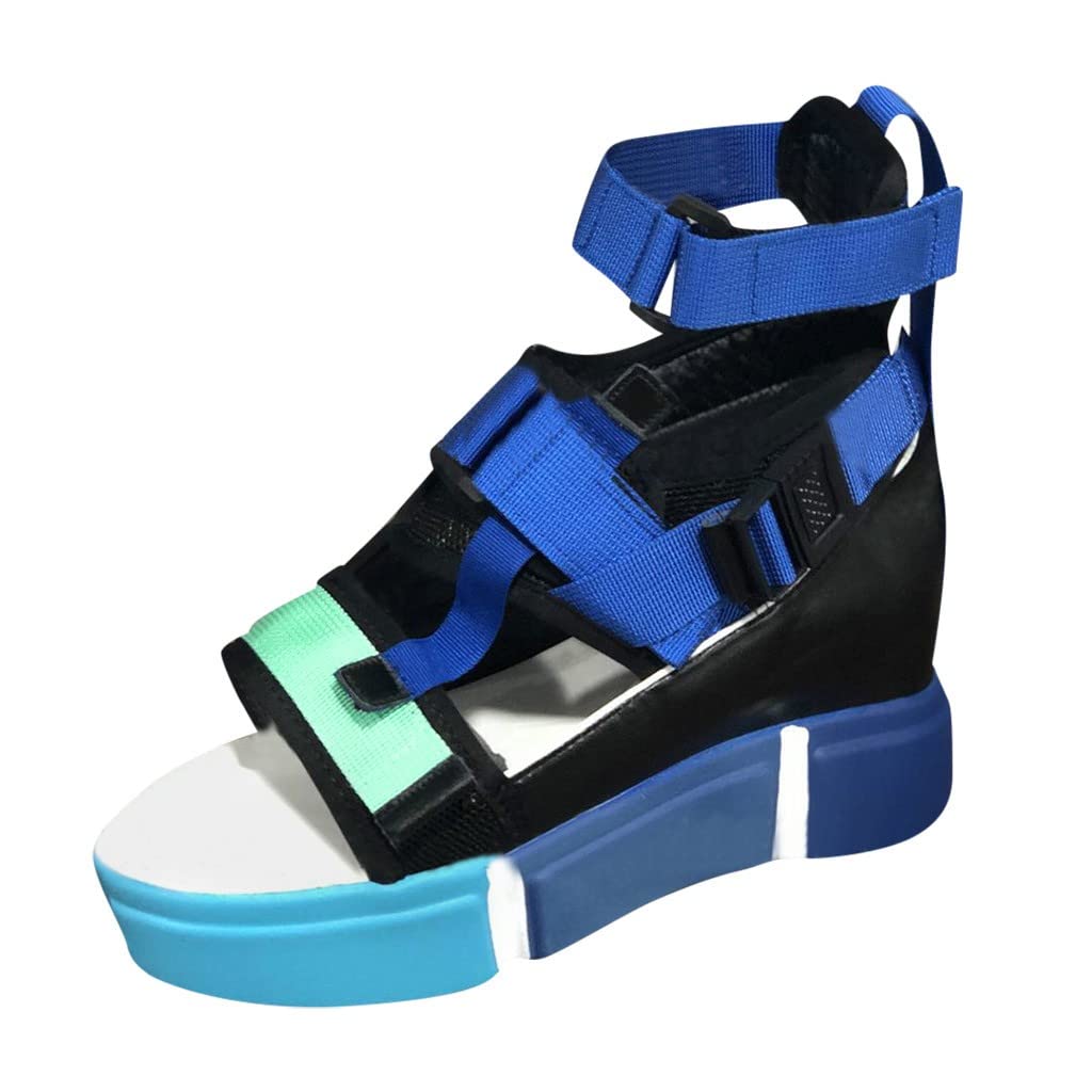 Women's Open Toe Platform Sandals with Wedge Heel & Ankle Strap - Colorblock Casual Shoes for Women | Perfect for Summer Outfits, Beach Vacations & Everyday Comfort