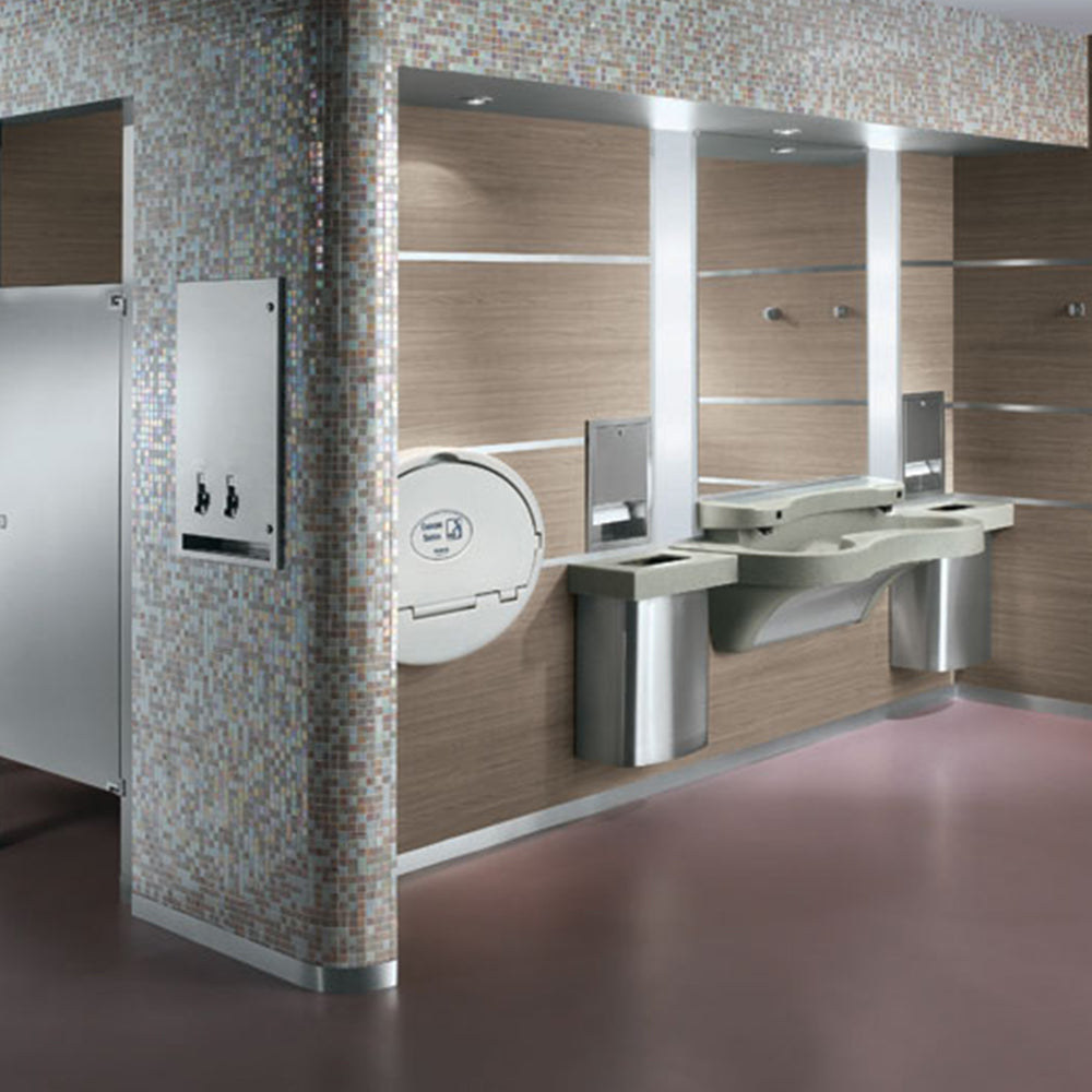 Bradley 407-11 Modern Sanitary Napkin & Tampon Dispenser - Wall Mounted Satin Finish | Ideal for Restrooms, Offices & Public Spaces