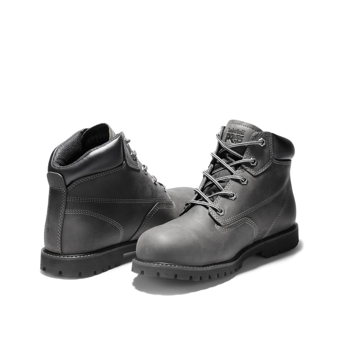 Gritstone 6 Inch Steel Toe Work Boots for Men - Black Safety Shoes for Construction, Warehouse & Industrial Work - ASTM F2413-11 Certified