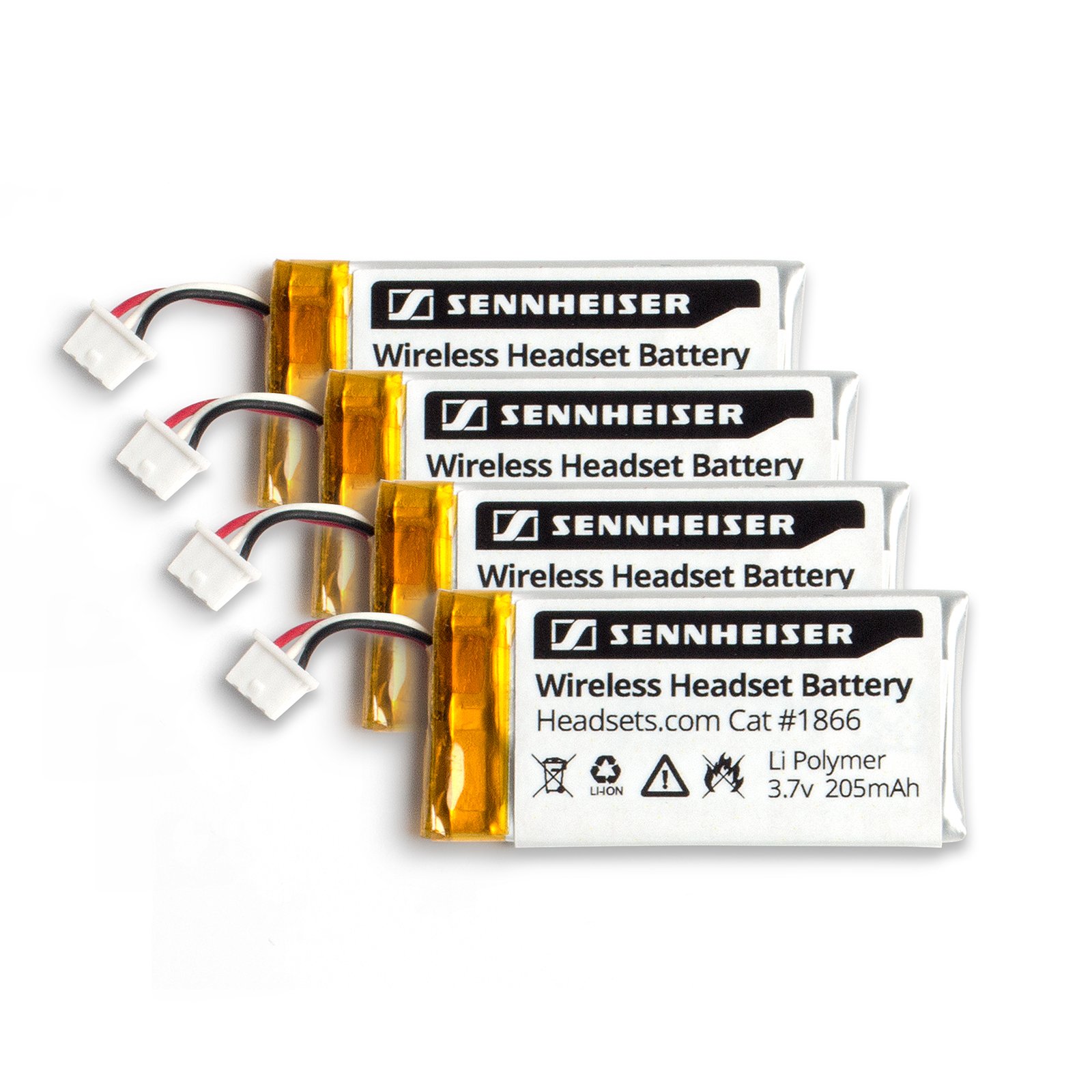 Sennheimer Replacement Rechargeable Battery 205mAh (4 Pack) - Compatible with OfficeRunner Wireless Headset DW Office, DW Pro1, DW Pro2, SD Office, SD Pro1, SD Pro2 & MB Pro Series - Long Lasting Li Polymer Battery for Business Calls & Office Use