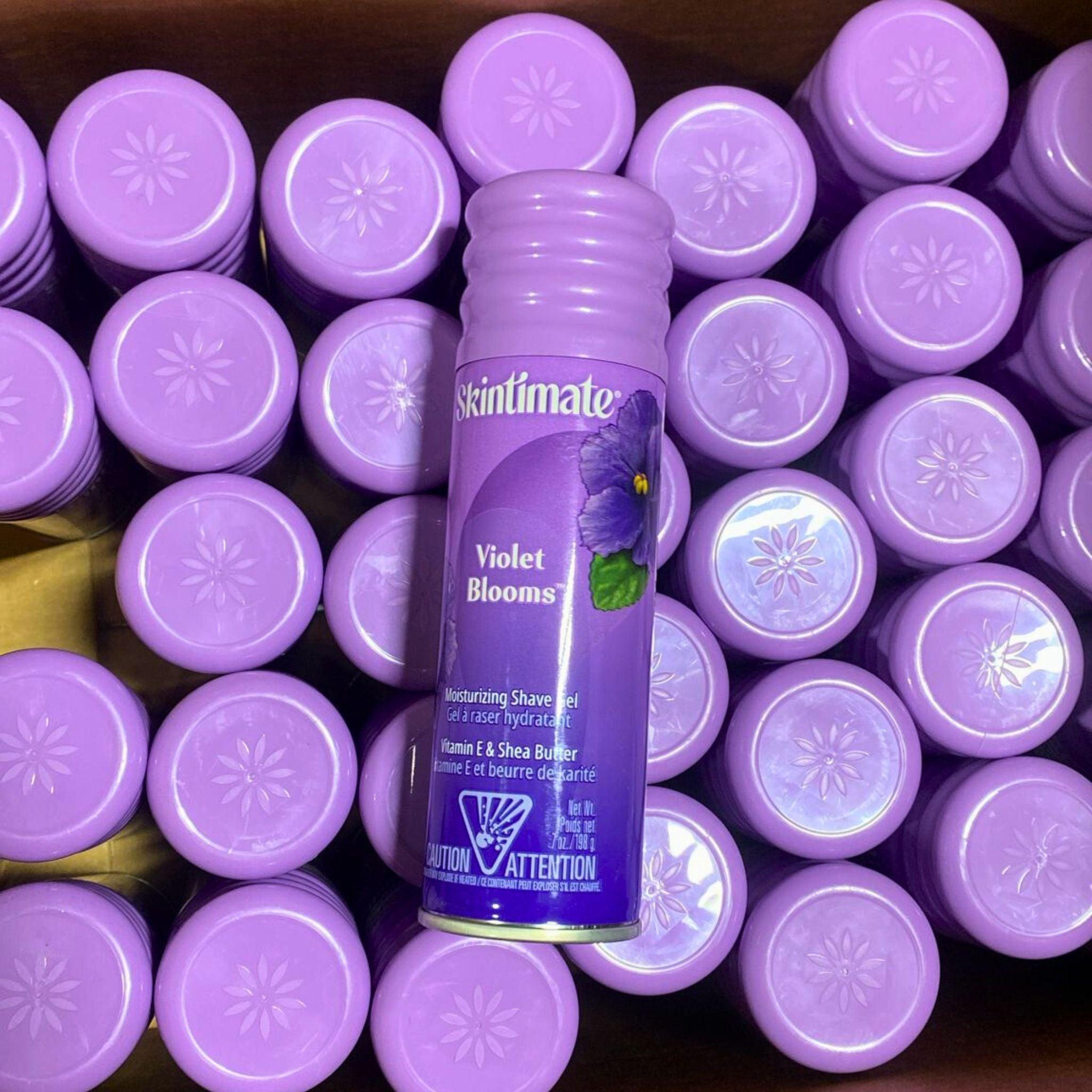Skintimate Violet Blooms Moisturizing Shave Gel with Vitamin E & Shea Butter - 7oz (Pack of 50) - Smooth Legs & Soft Skin for Women's Daily Shaving Routine