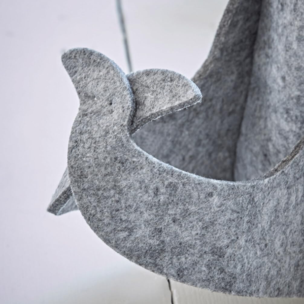 Whale Shape Felt Storage Basket - Nursery & Laundry Organizer for Home