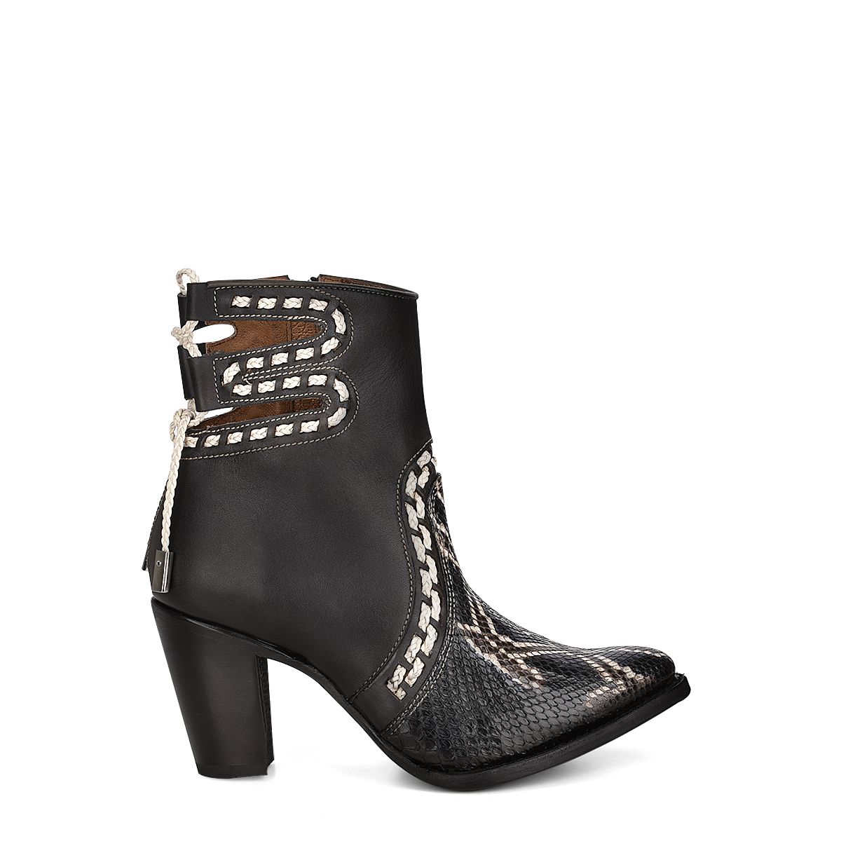 3F93PH Women's Cuadra Black Fashion Python Leather Ankle Boots - Stylish & Comfortable for Casual Outings, Parties & Office Wear