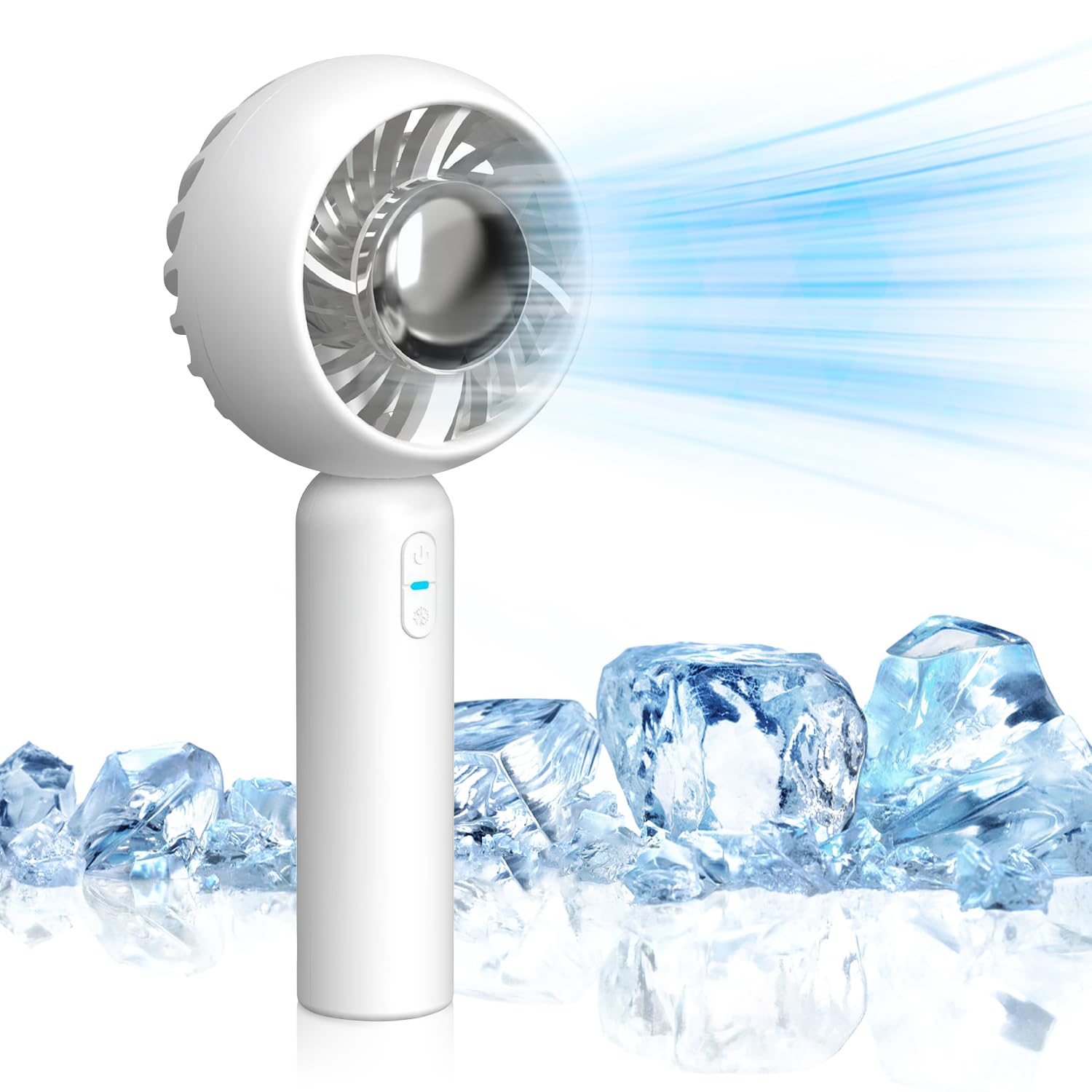 Mezeic Portable Handheld Fan - USB Rechargeable 3-Speed Mini Personal Fan with 2000mAh Battery | Compact Cooling Fan for Summer, Beach, Office, Travel, Indoor & Outdoor Use | Perfect for Hot Weather, Commuting, Camping and Home Comfort
