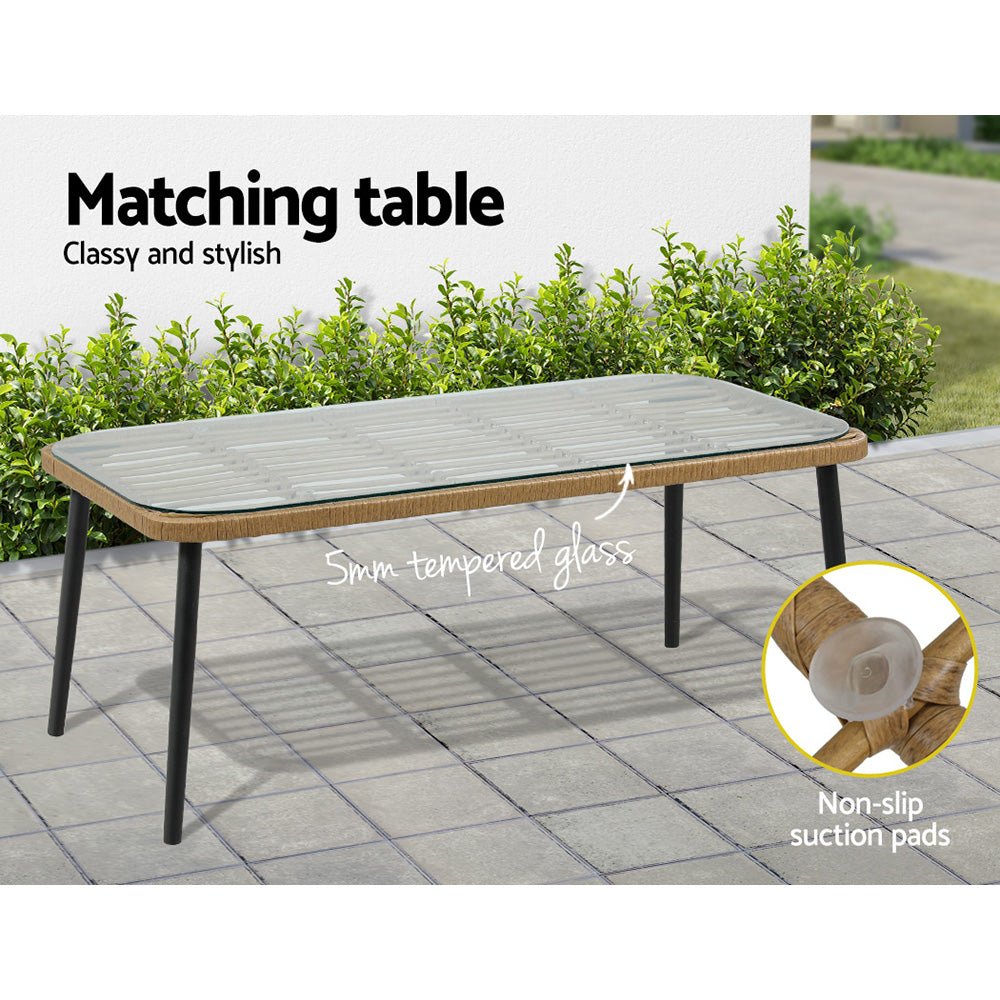 4-Seater Rattan Outdoor Lounge Set - Patio Furniture for Garden, Poolside, Backyard Relaxation & Entertainment