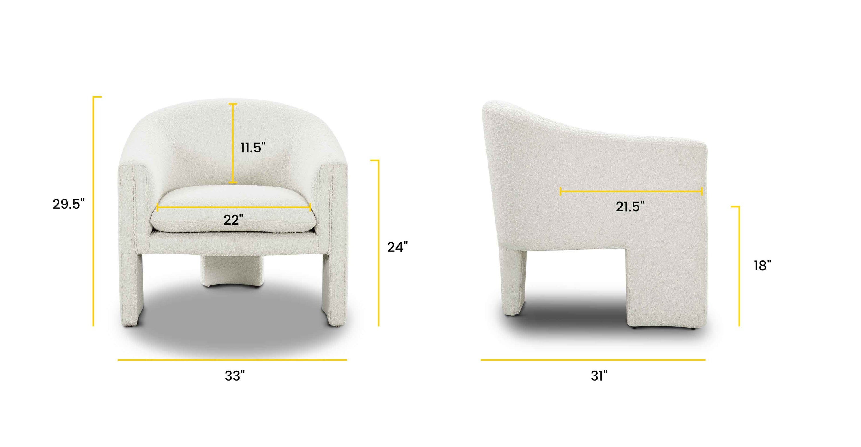 Ennis Lounge Chair - Modern Comfortable Accent Chair for Living Room, Bedroom & Office - Perfect for Relaxing, Reading & Lounging
