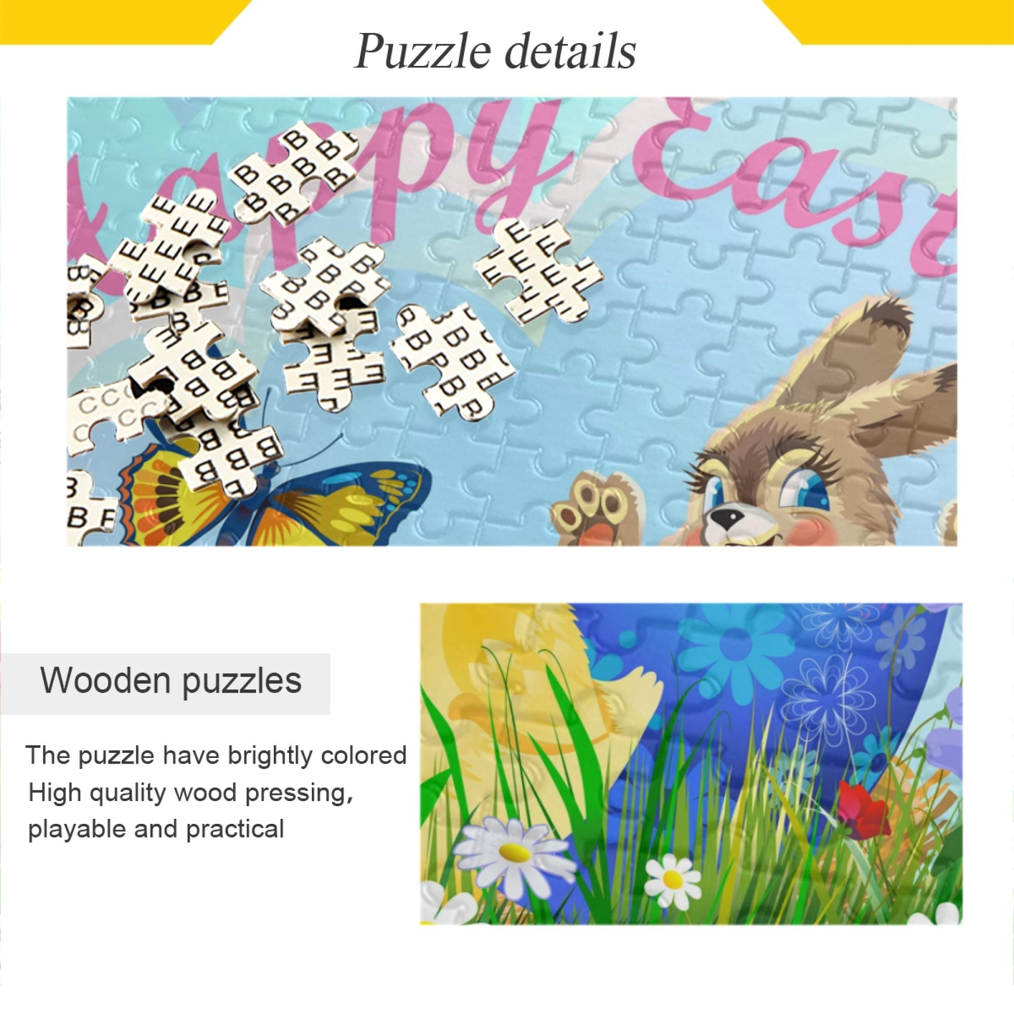 Easter Jigsaw Puzzle 1000 Pieces for Kids & Adults - Cute Bunny, Chick & Eggs Design - Fun Family Game for Easter Celebrations & Holiday Activities