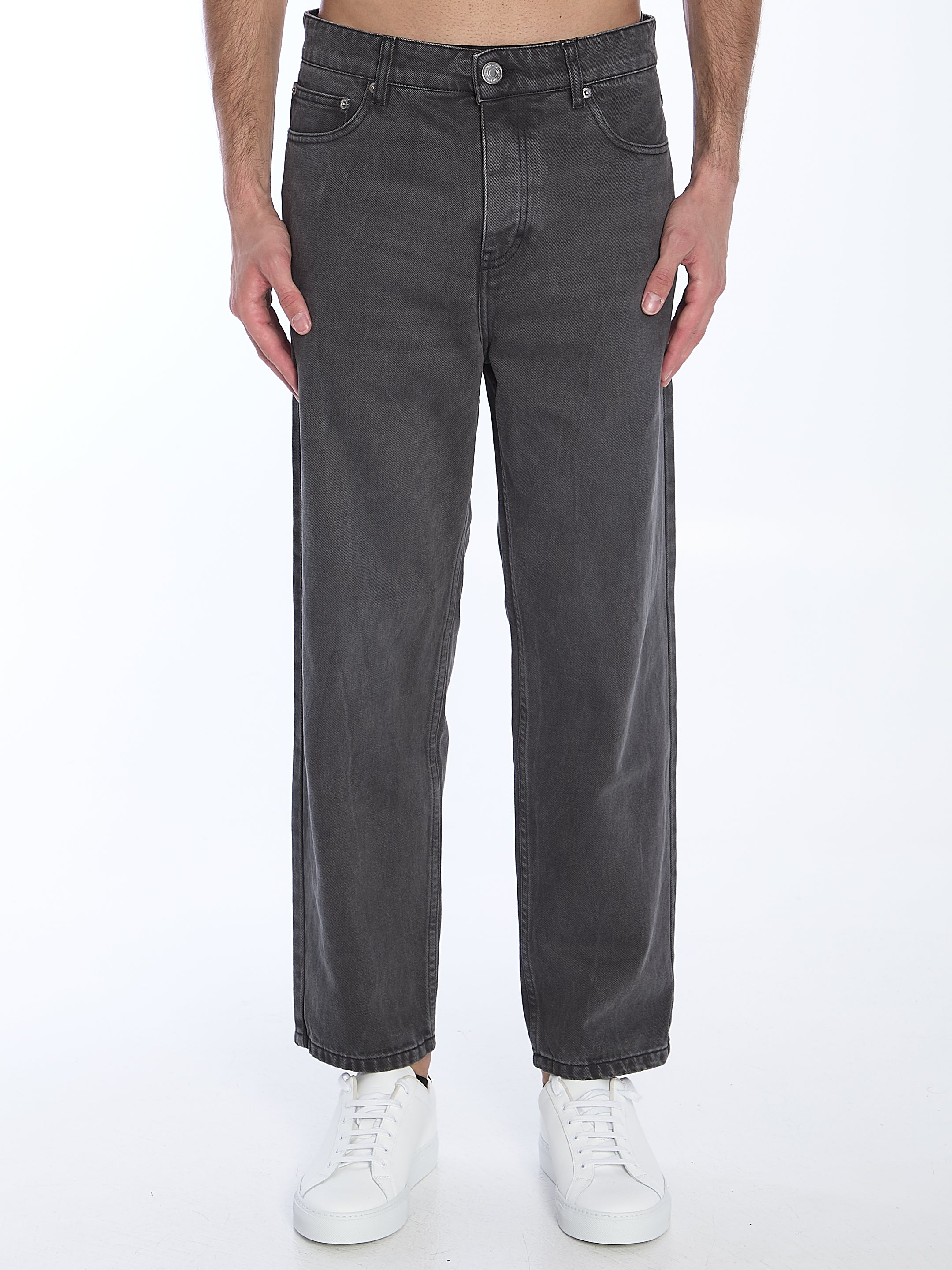 Ami Paris Women's Tapered Jeans - Slim Fit High Waist Stretch Denim Pants for Casual Wear & Everyday Outfits