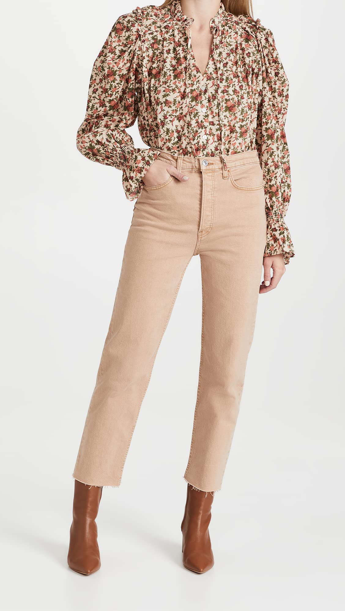Free People Meant to Be Blouse - Women's Boho Floral Print Blouse for Casual Wear & Date Nights | Perfect for Spring & Summer Outfits