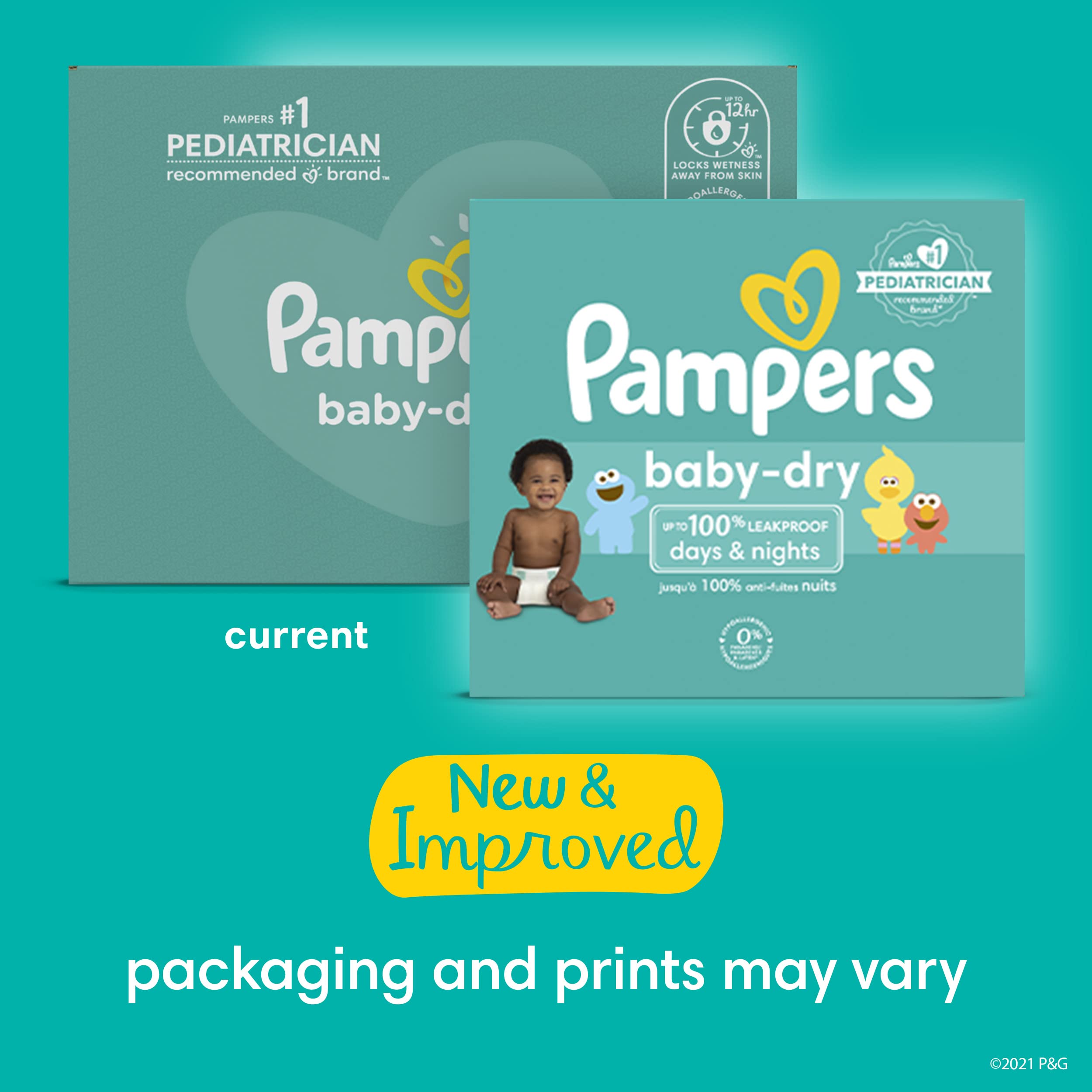 Pampers Baby Dry Disposable Diapers Size 4 (92 Count) - Super Pack of 3, Hypoallergenic & Leakproof for Overnight Protection | Perfect for Daycare, Travel & Nighttime Use | Packaging May Vary
