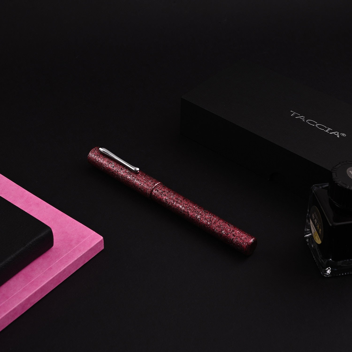 Premium Taccia Granite Stone Fountain Pen - Elegant Red CT Design for Writing Enthusiasts | Perfect for Office, Home, and Gift Giving