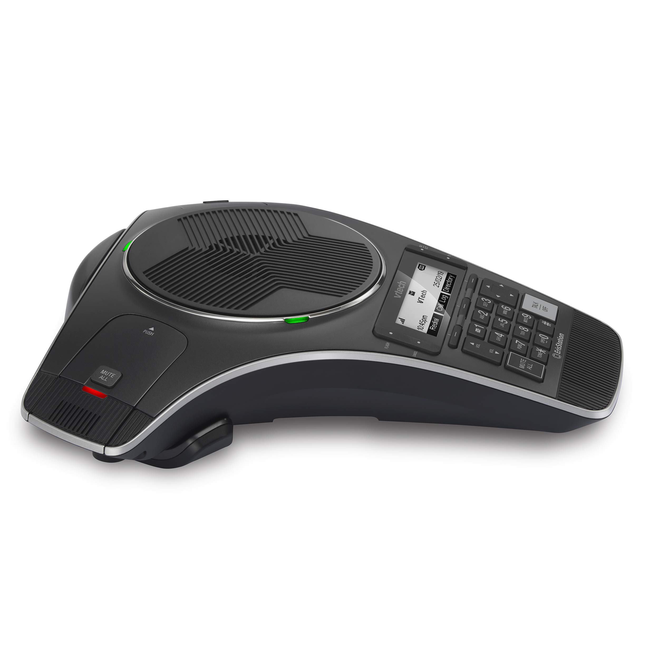 VTech VCS712 ErisStation DECT 6.0 Wireless Conference Phone with 2 Wireless Mics | Orbitlink Technology | Full-Duplex Speakerphone | 24-Hour Battery Life | Ideal for Small & Medium Business Meetings, Office Conferences & Remote Team Collaboration