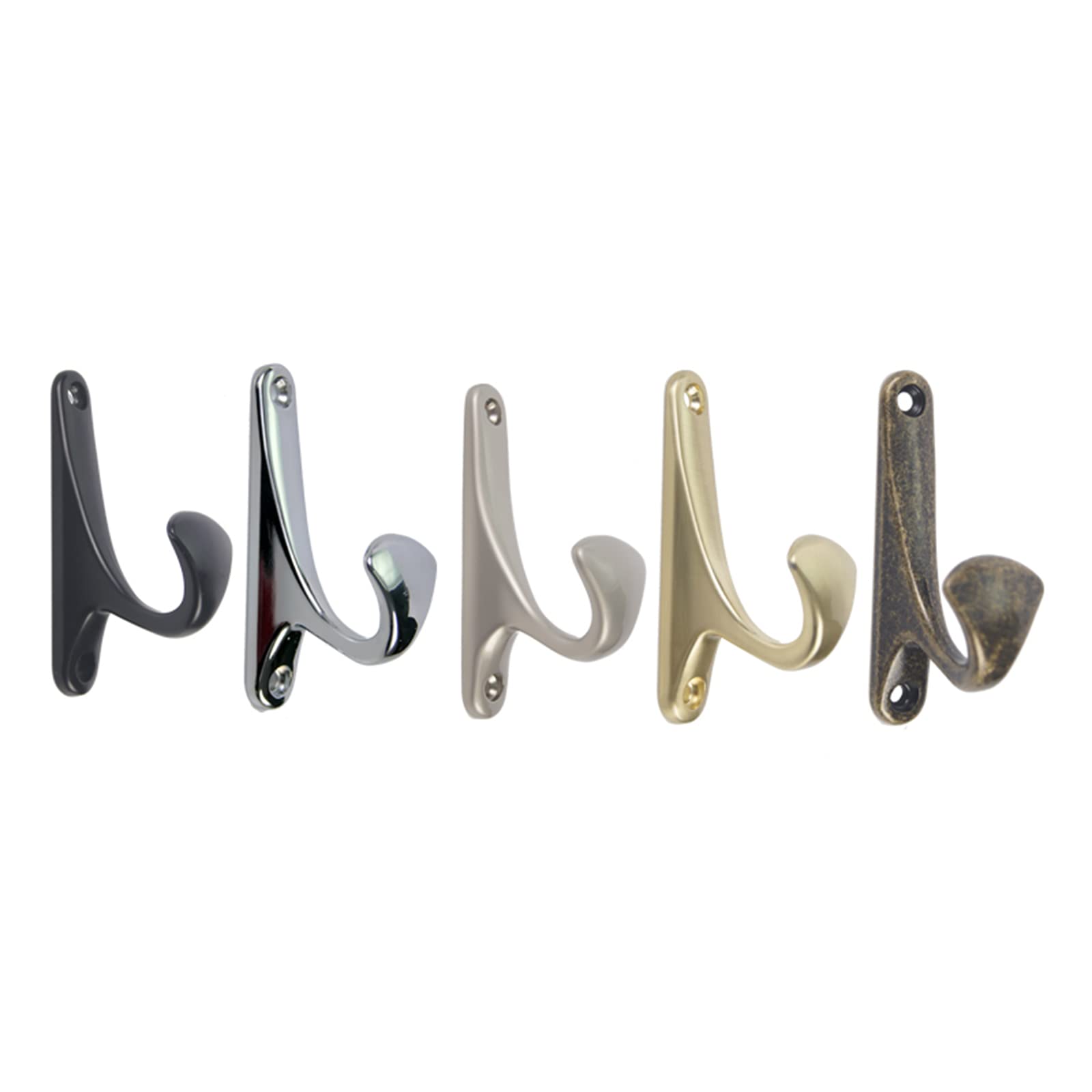 OLAYA 20 Pack Brushed Gold Wall Hooks - Heavy Duty Decorative Hooks for Hanging Coats, Hats, Bags & Kitchen Utensils | Rust-Resistant Metal Hooks for Closet, Entryway & Bathroom Organization