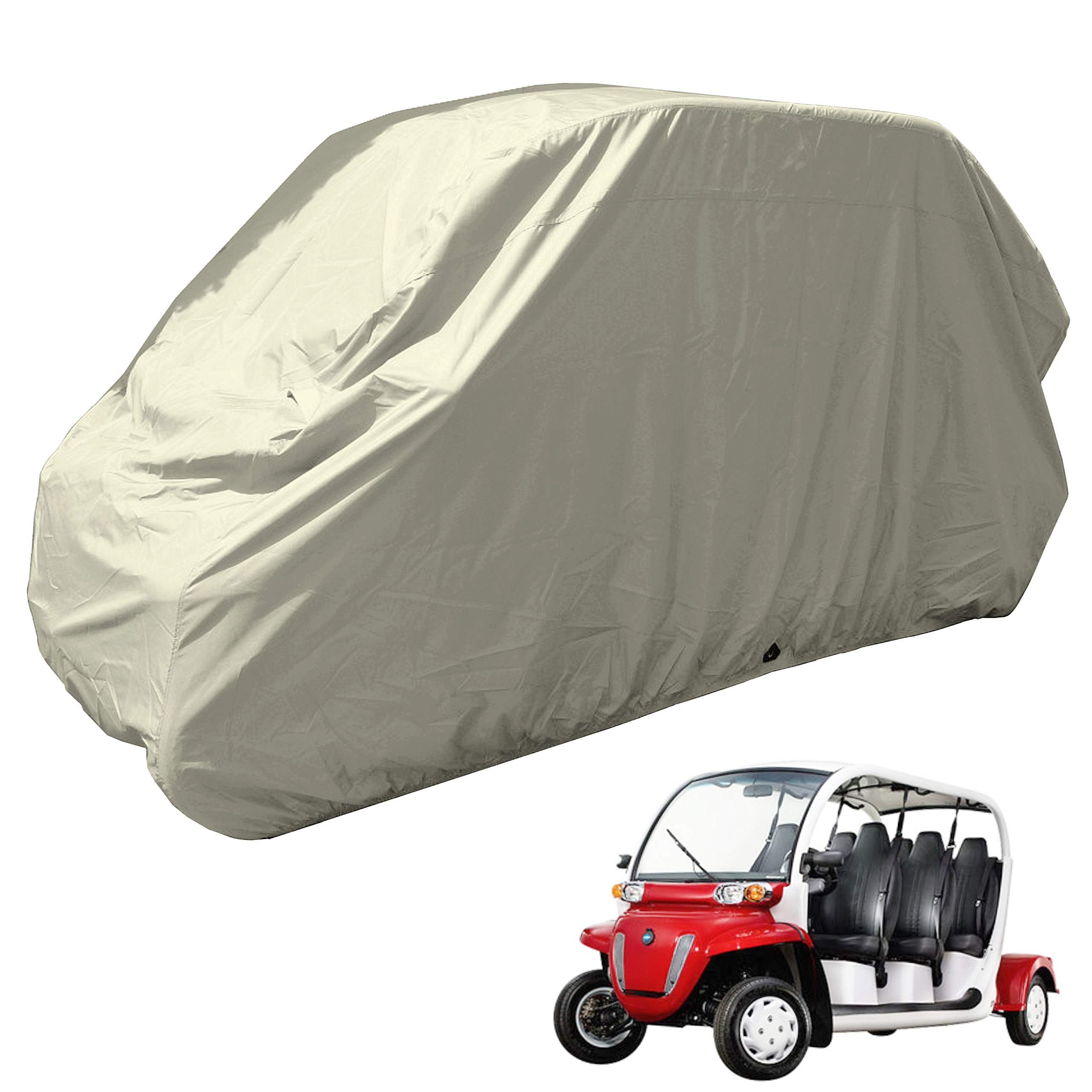 Premium All-Weather Golf Cart Storage Cover for GEM e6 Electric Vehicles - Waterproof UV-Resistant Taupe Protection for Outdoor Storage & Winter Use