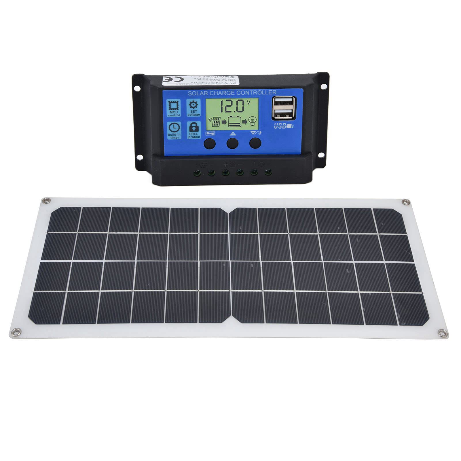 EXCLUZO 10W Solar Panel Kit - High Efficiency Portable Solar Charger for Boats, Camping, RV & Outdoor Adventures | Lightweight & Low Light Performance
