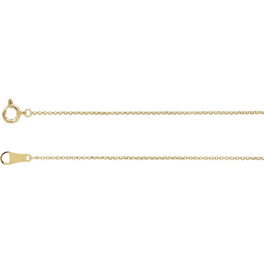 18K Yellow Gold 1mm Rolo Chain Necklace 16 Inch - Dainty Minimalist Jewelry for Women, Perfect for Layering, Everyday Wear & Gift Giving